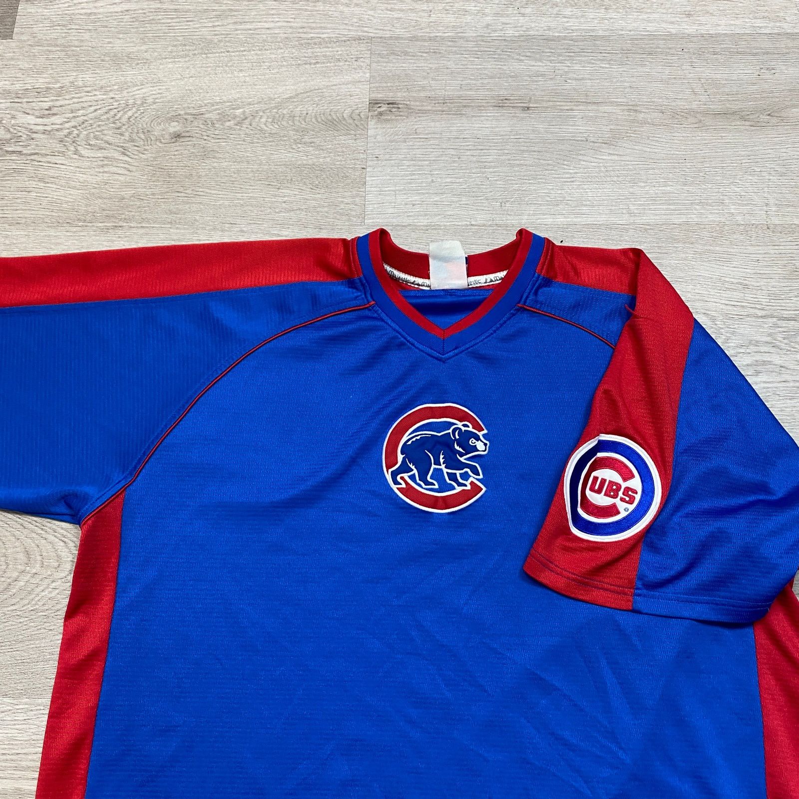 MLB × Majestic × Vintage Vintage Majestic Chicago Cubs Practice Warm Up Jersey 2XL Size US XXL / EU 58 / 5 - 2 Thumbnail