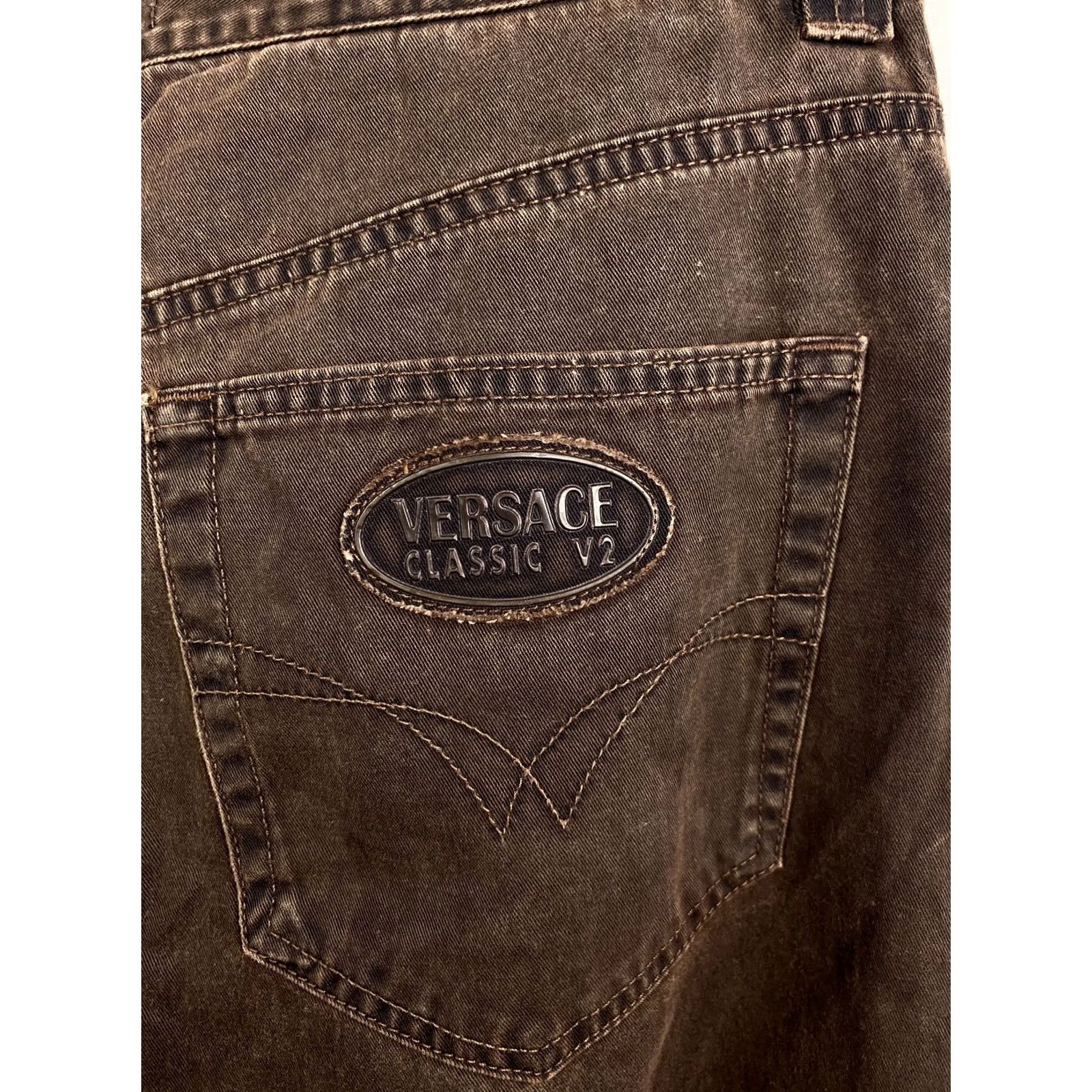 Versace VINTAGE Versace Pants Brown 90s Classic V2 Men's 36 Brown 30in Inseam 78cm Y2K Rare Retro Fashion Size US 36 / EU 52 - 4 Thumbnail