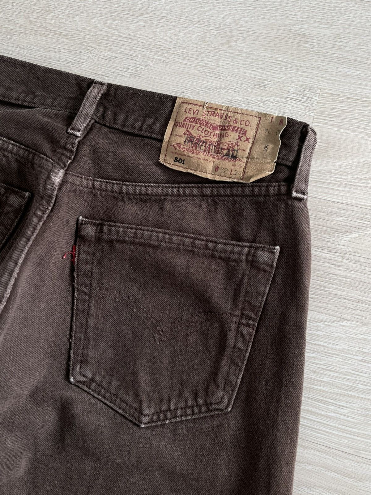 Levi's 90's Vintage Levi's 501 Faded Brown Rare Denim Jeans 32x30 Size US 32 / EU 48 - 14 Thumbnail