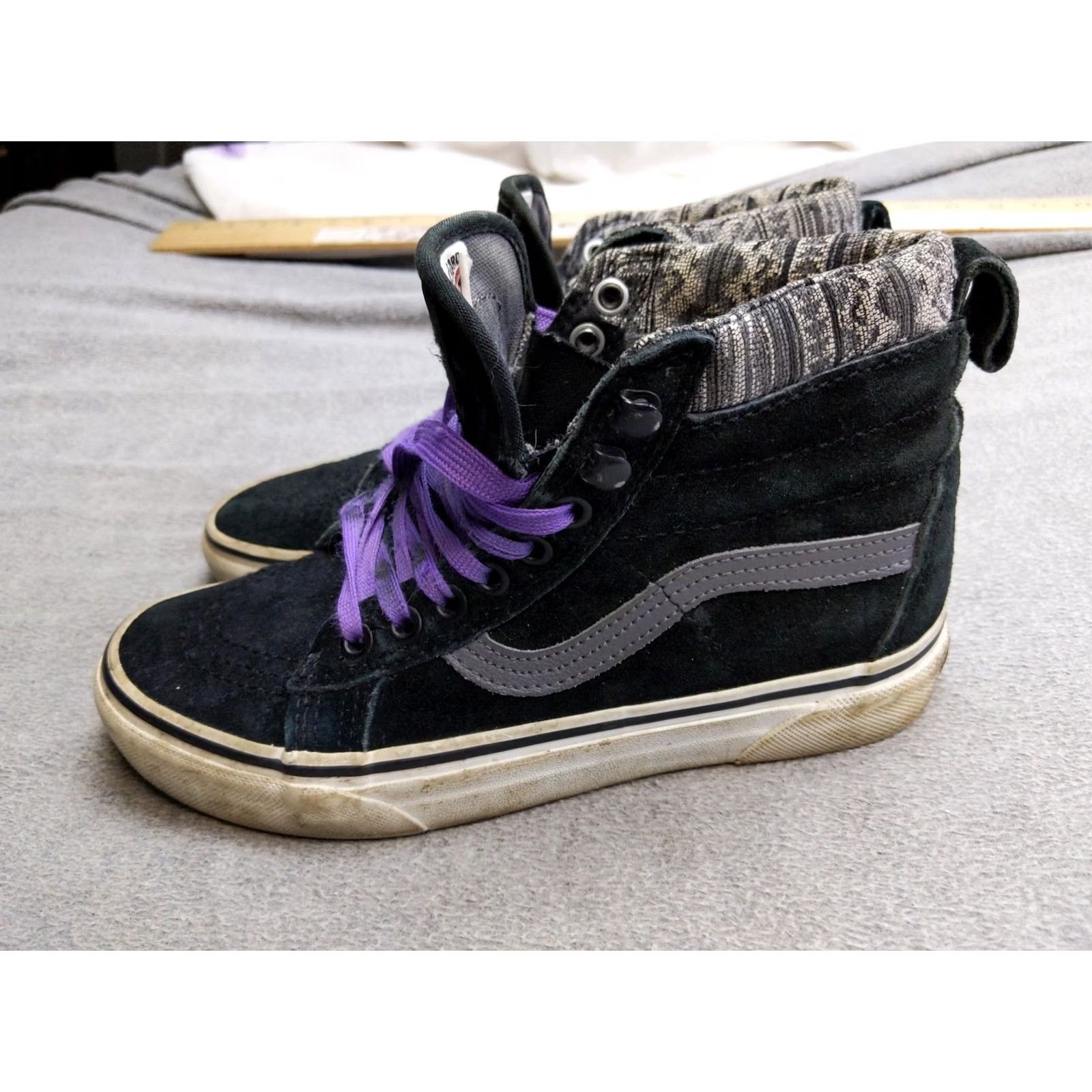 Vans Vans Sk8-Hi Shoes Mens 4.5 Womens 6 Black Suede High Top 3M Scotchgard Stripe Size S / US 4 / IT 40 - 2 Thumbnail