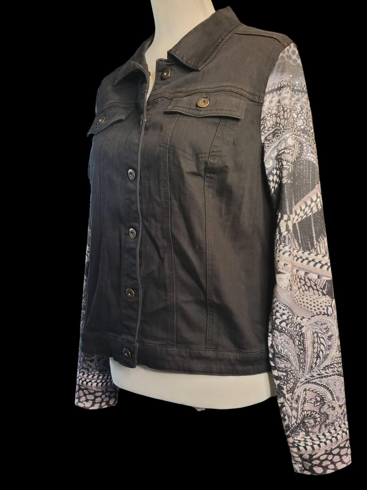 Other One World Women's Utility Jacket with Patterned Sleeves Size L / US 10 / IT 46 - 4 Thumbnail