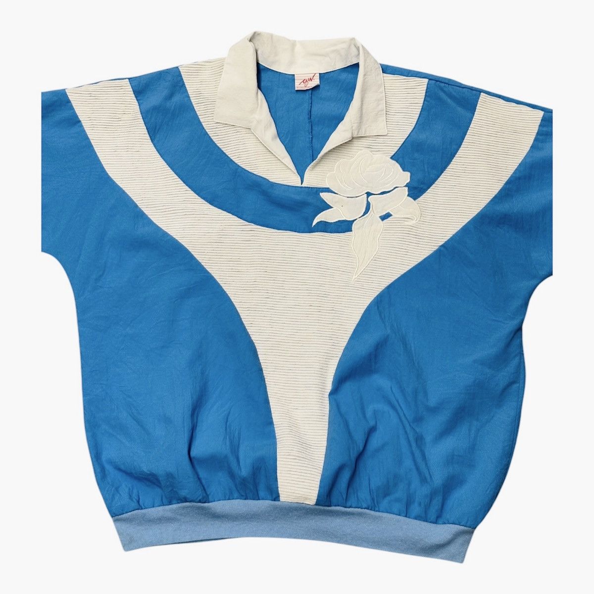 Vintage Vintage 80s Blue & White Rose Sweatshirt Women One Size Size ONE SIZE - 3 Thumbnail