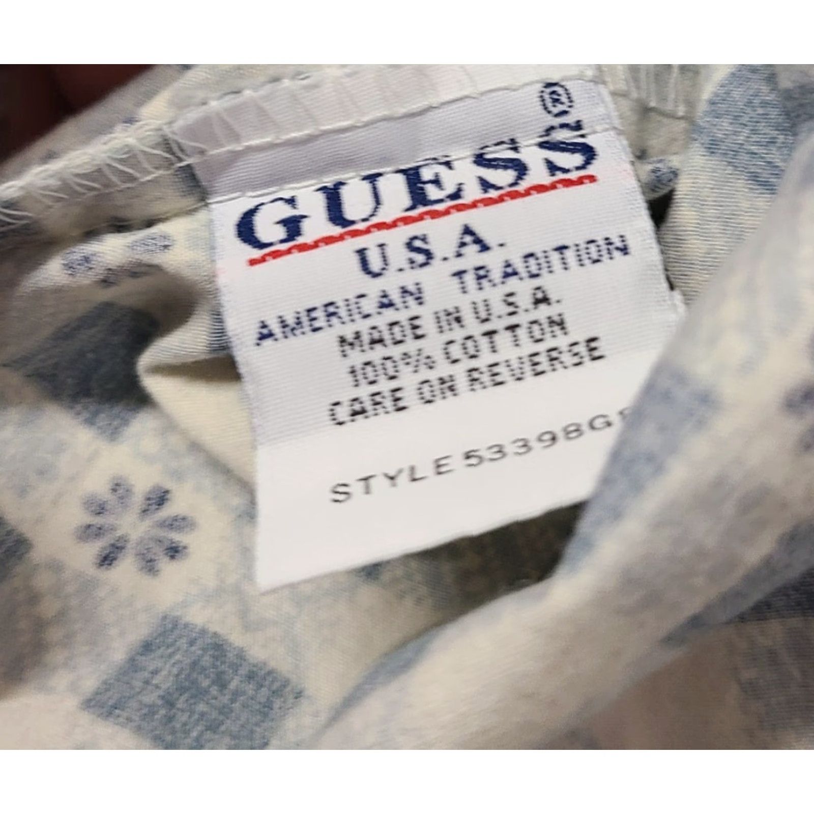 Guess VINTAGE GUESS Jeans 90s Button Up Shirt Floral Long Sleeve Retro Medium Size M / US 6-8 / IT 42-44 - 5 Thumbnail