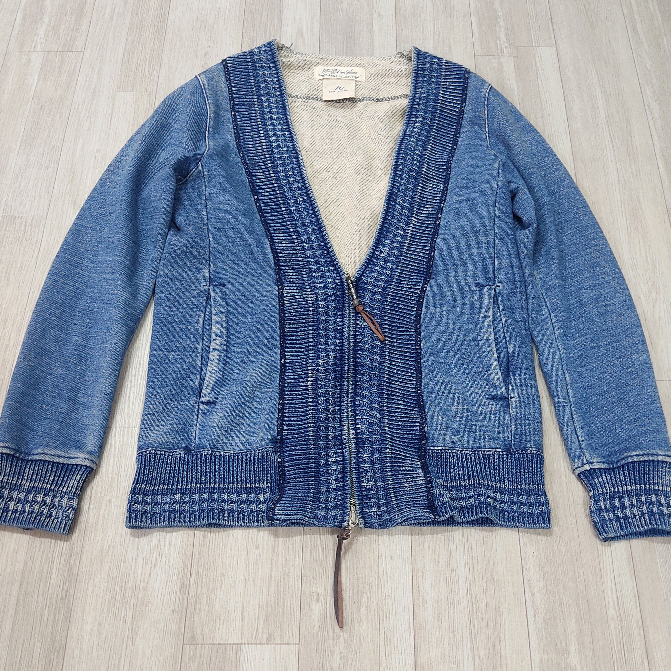 Indigo REMY RELIEF Indigo Knitted Zipper Cardigan Size US M / EU 48-50 / 2 - 5 Thumbnail