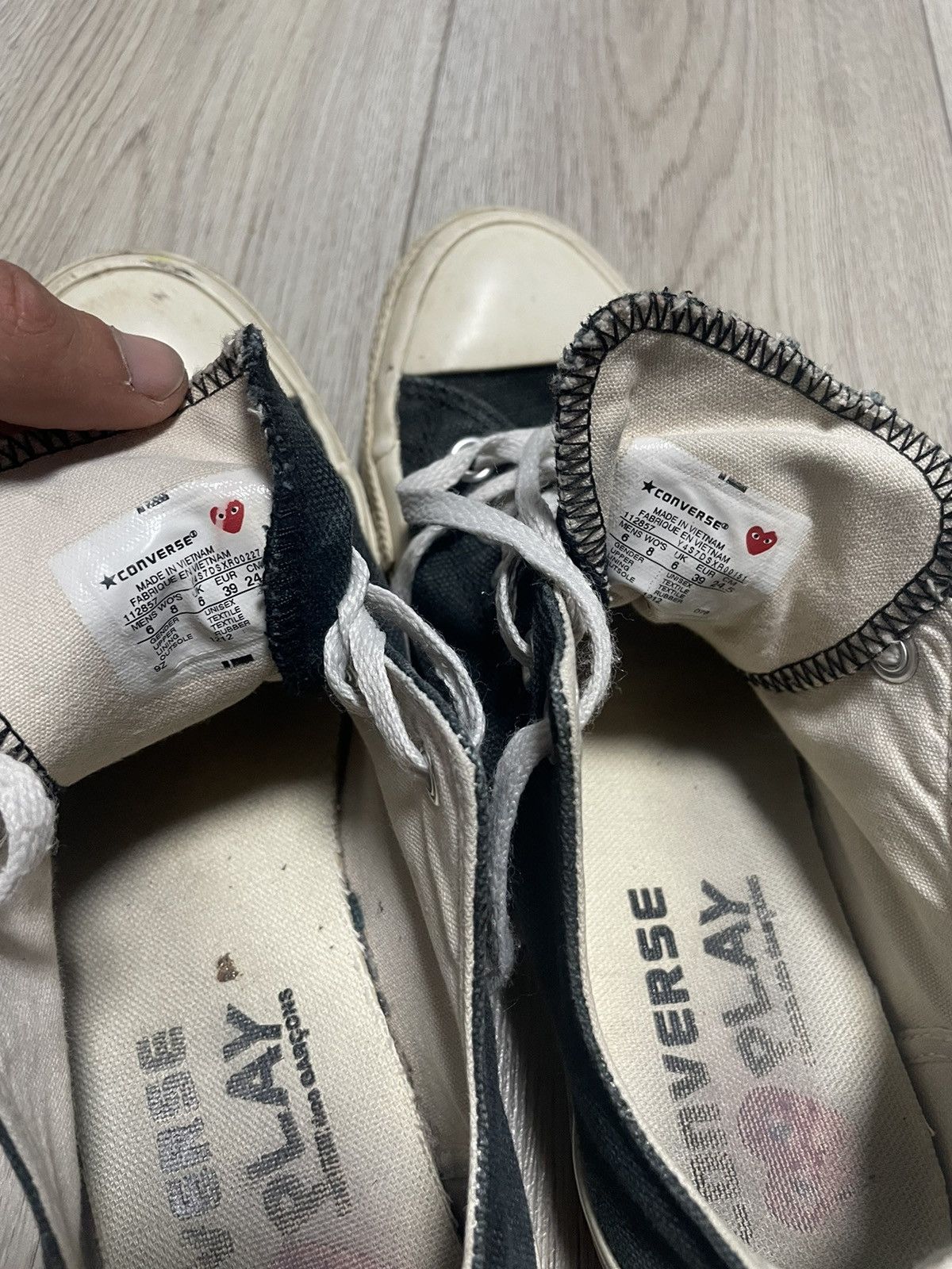 Comme des Garcons Comme des Garçons x Converse Play Black Low Sneakers US 6 Size US 6 / EU 39 - 25 Thumbnail