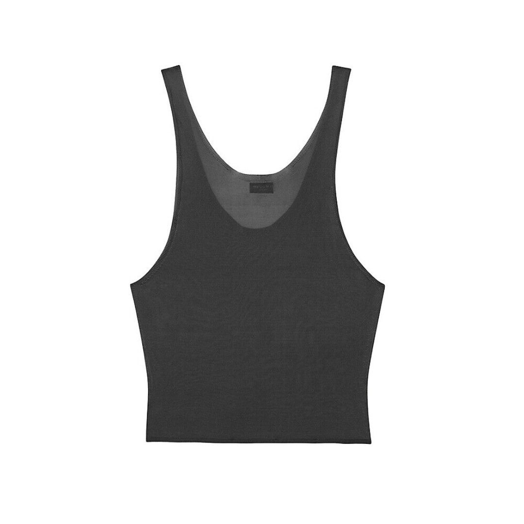 Saint Laurent Paris o1s1wg111124 Tank Top in Silk in Black Size M / US 6-8 / IT 42-44 - 2 Thumbnail