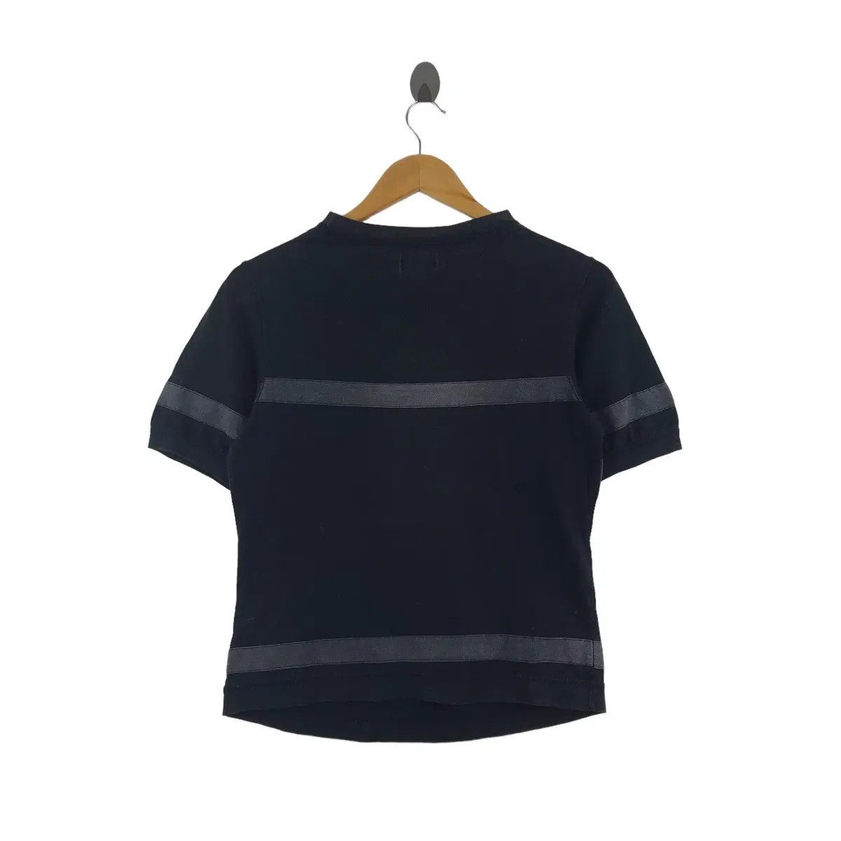 Issey Miyake Vtg 90’ ISSEY MIYAKE HAI Striped Art Cropped Tee Shirt Size M / US 6-8 / IT 42-44 - 2 Thumbnail