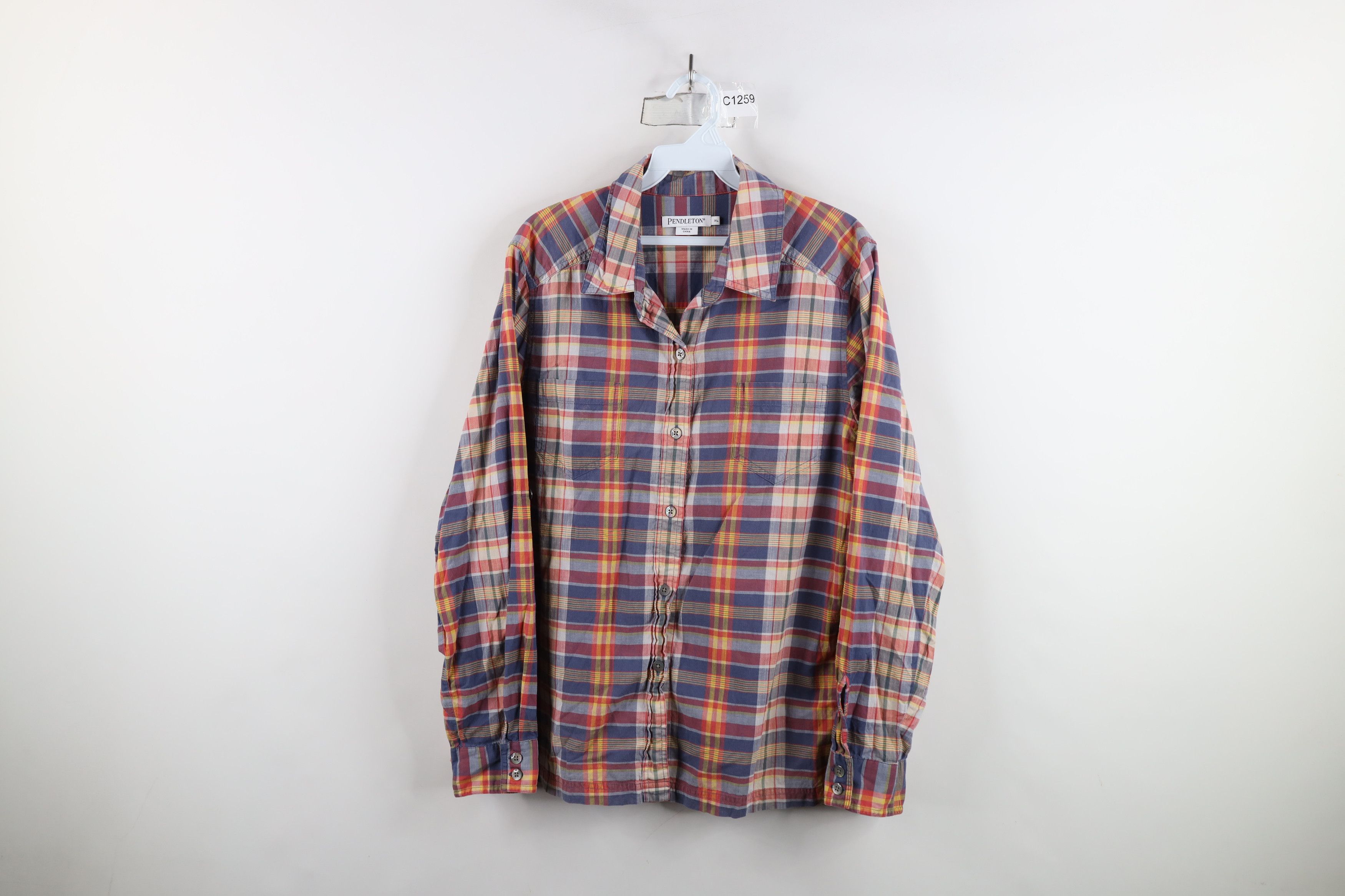 Pendleton × Vintage Vintage Pendleton Lightweight Rainbow Madras Button Shirt Size XL / US 12-14 / IT 48-50 - 1 Thumbnail