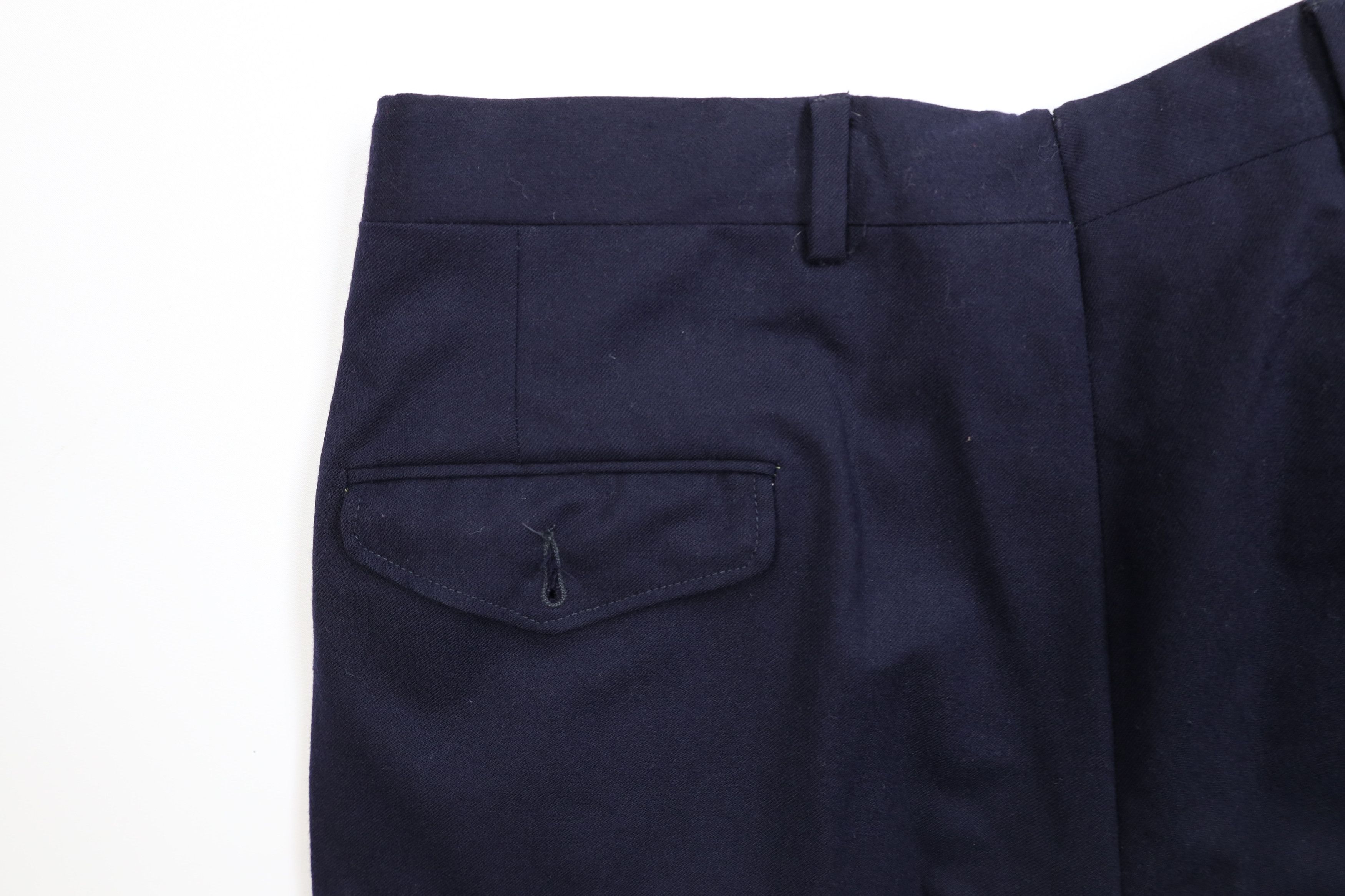 Vintage Vintage 70s Streetwear Wool Wide Leg Chino Pants Blue USA Size US 34 / EU 50 - 13 Thumbnail