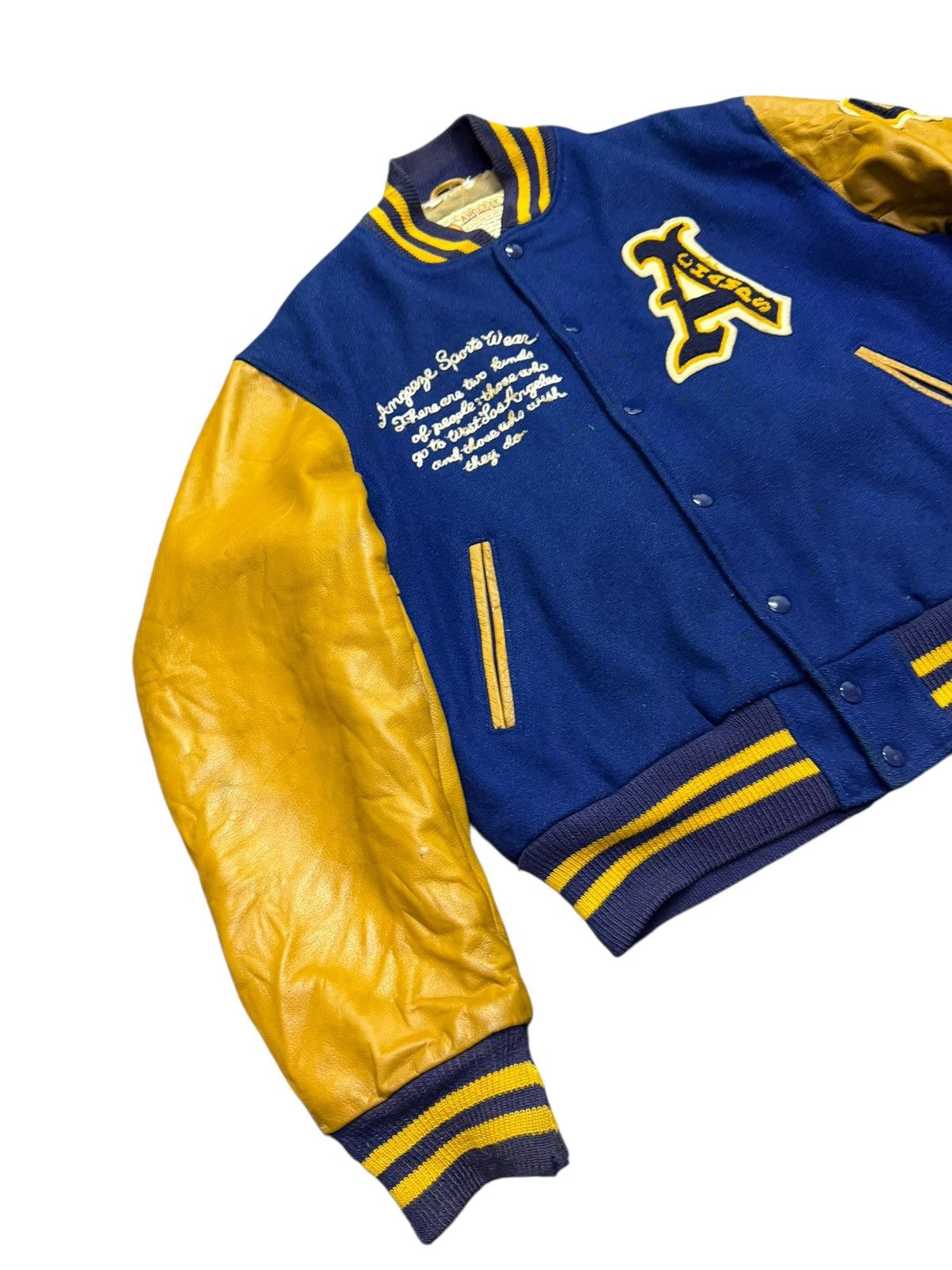 Golden Bear Vintage 80s Golden Bear Angeeze Pittsburgh Varsity Jacket Size US L / EU 52-54 / 3 - 3 Thumbnail