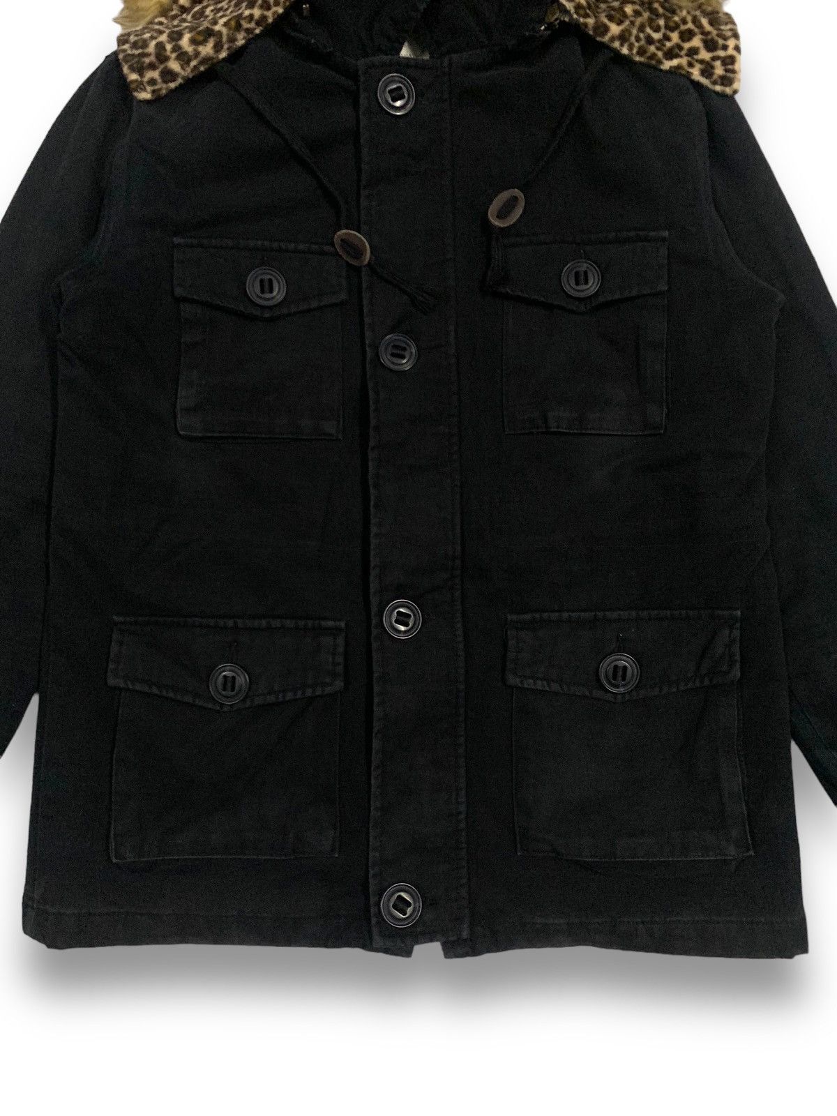 14th Addiction Japanese Black Thread Multipockets Faux Fur Leopard Jacket Size US M / EU 48-50 / 2 - 10 Thumbnail