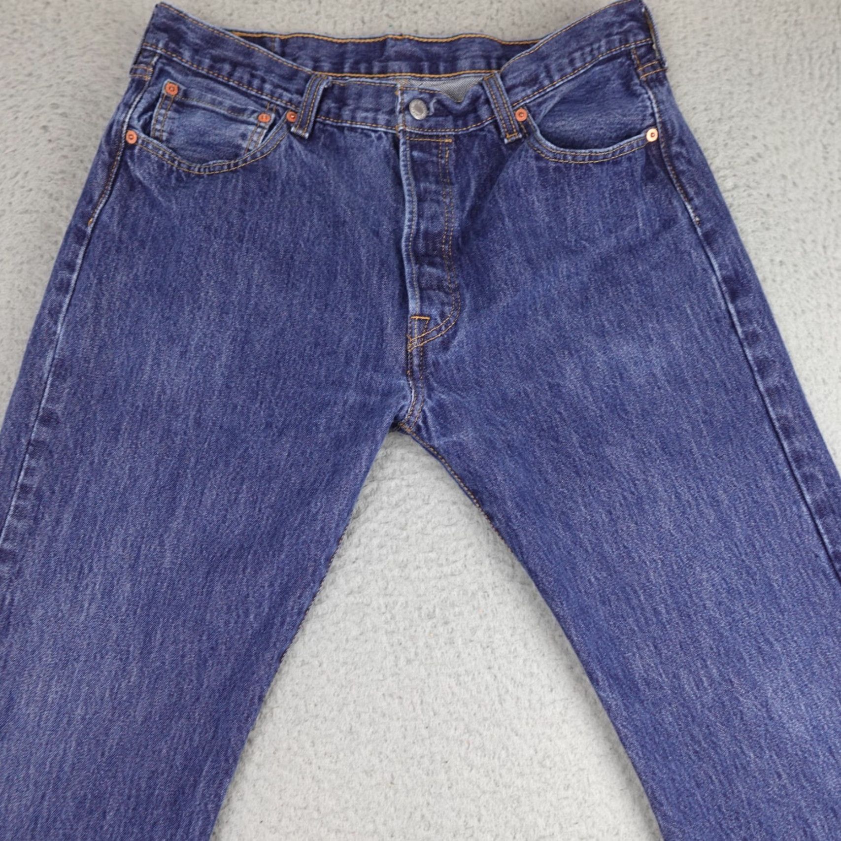Levi's Levi's 501 Jeans Mens 36X32 Blue Denim Dark Wash Button Fly Red Tab Jeans 501 Regular Fit Size US 36 / EU 52 - 5 Thumbnail