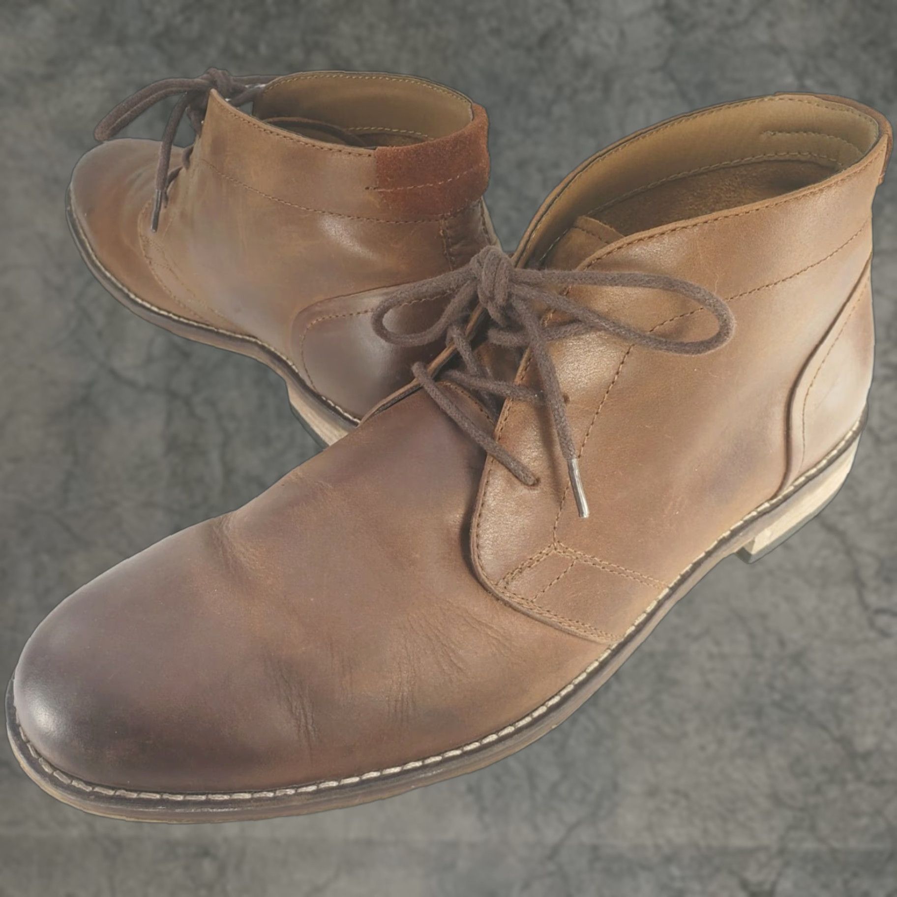 Vintage Aston Grey Boots Mens 10.5M Brown Leather Chukka Desert Boots Size US 11 / EU 44 - 1 Thumbnail