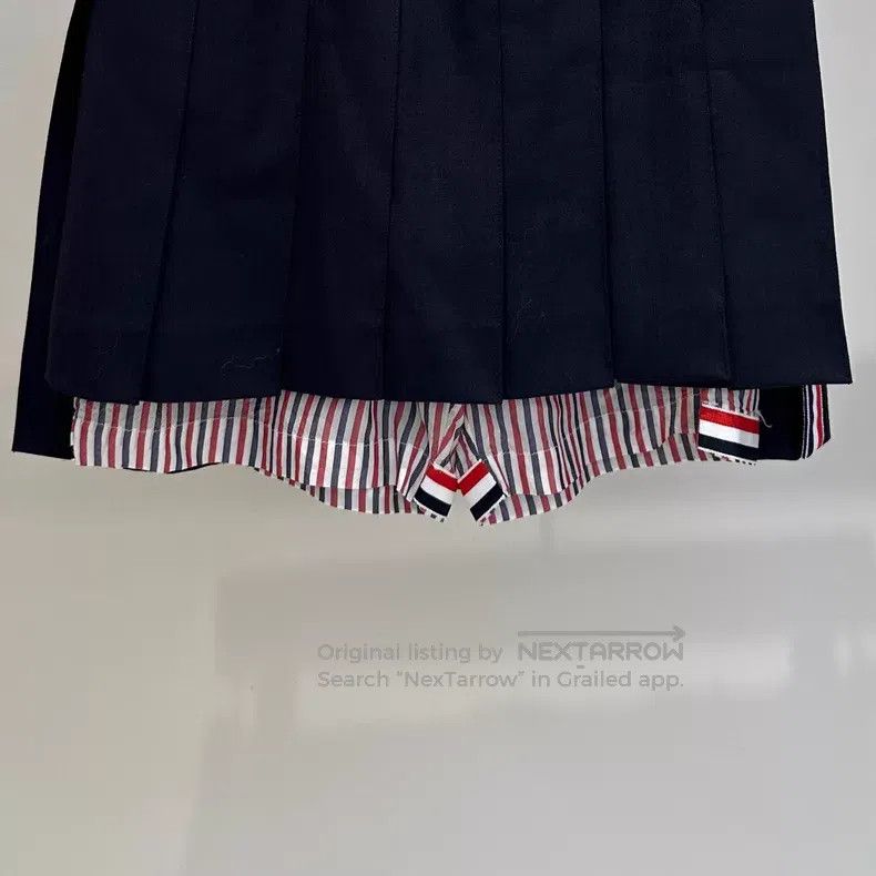 Thom Browne Thom Browne Classic Pleated Skirt with Dark Blue Gold Butt Size 25" / US 0 / IT 36 - 4 Thumbnail