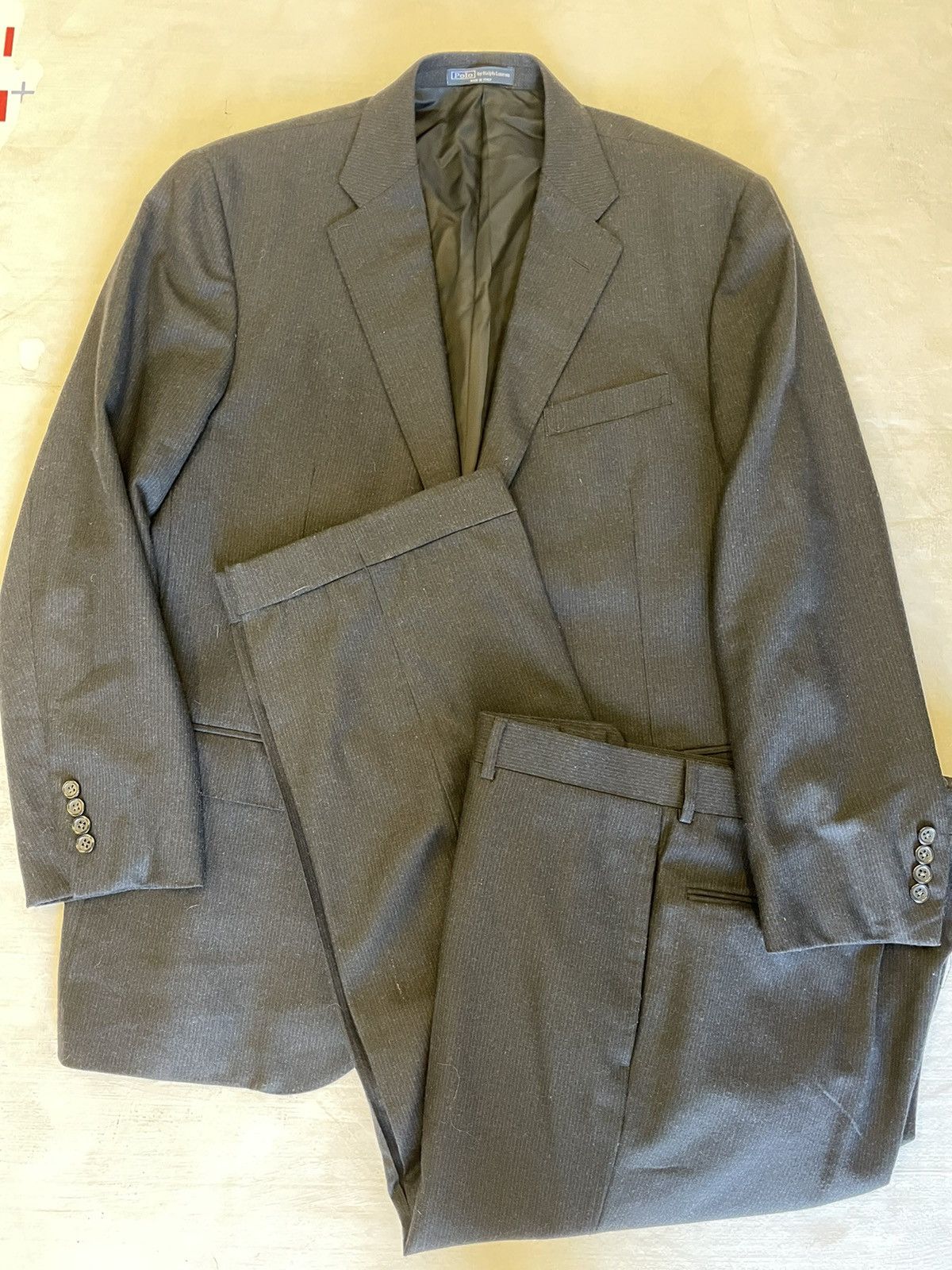 Polo Ralph Lauren Subtle Stripe Wool Suit Size 46R - 6 Thumbnail