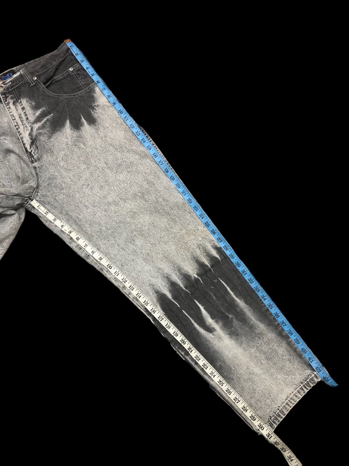 Hypebeast BLEACHED BAGGY ROYAL BLUE Y2K STYLE DENIM Size US 35 - 8 Thumbnail