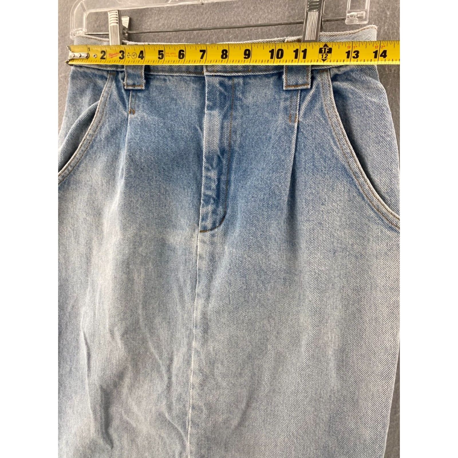Vintage VINTAGE Backboard Blues Skirt Denim High Rise 10 Womens Light Wash Long 90s Womens Shirts? Size 32" / US 10 / IT 46 - 2 Thumbnail