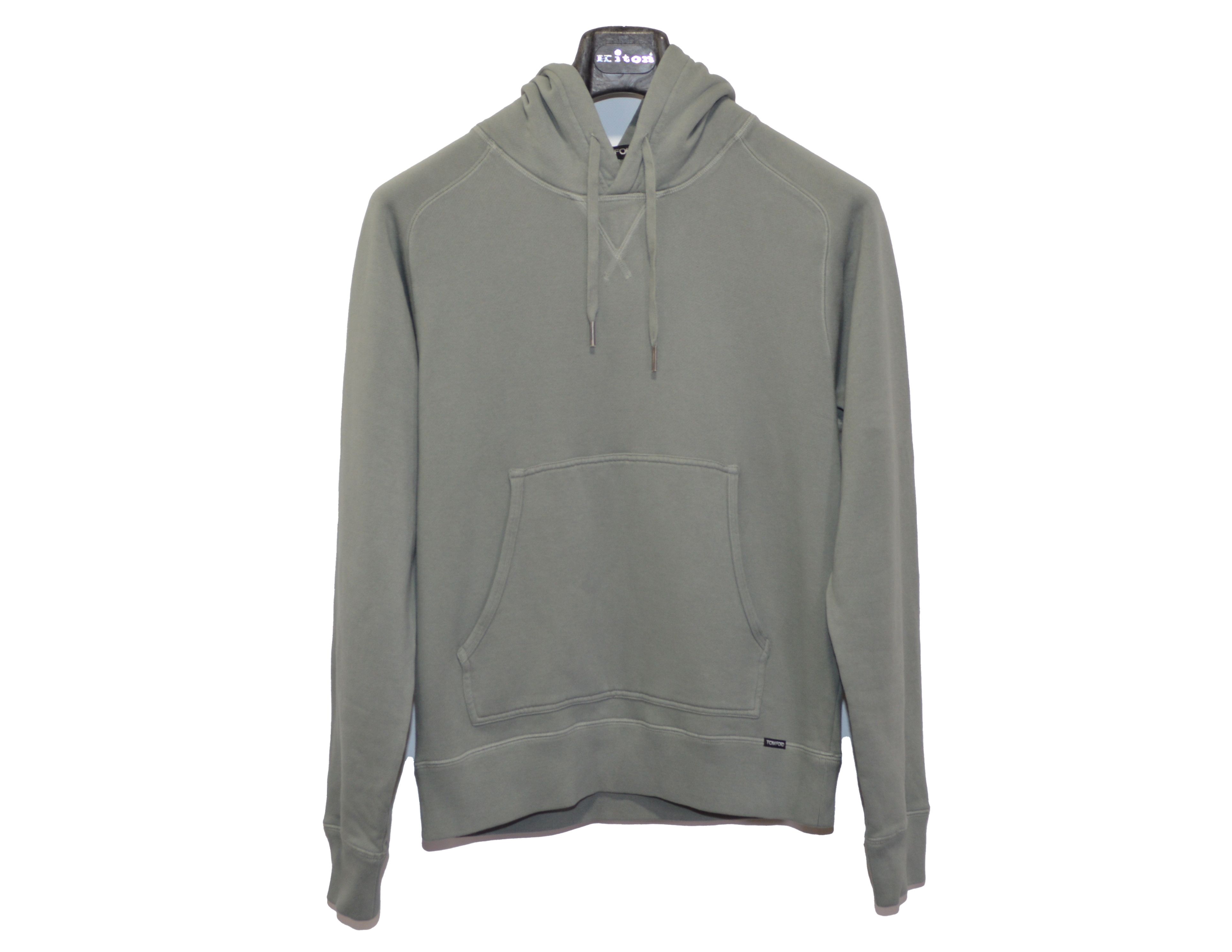 Tom Ford Men's Tom Ford GARMENT DYED HOODIE Sweater 50IT M Gray/Green Size US M / EU 48-50 / 2 - 4 Thumbnail