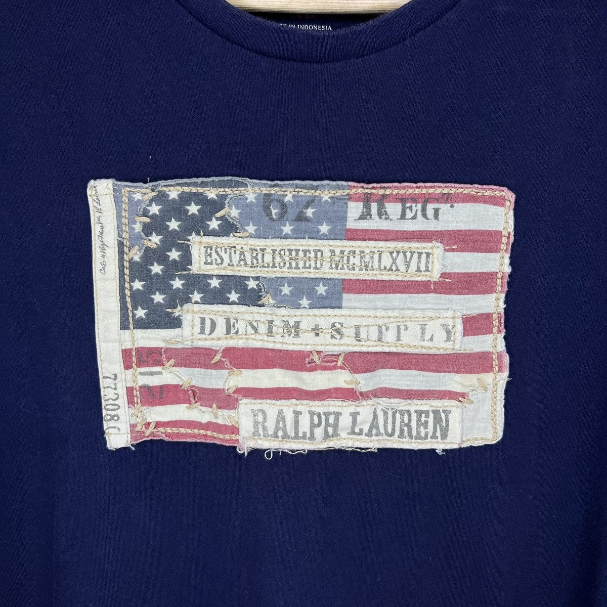 Denim & Supply Ralph Lauren RARE! DENIM & SUPPLY RL AMERICAN FLAG PATCH T-SHIRT Size US XL / EU 56 / 4 - 4 Thumbnail