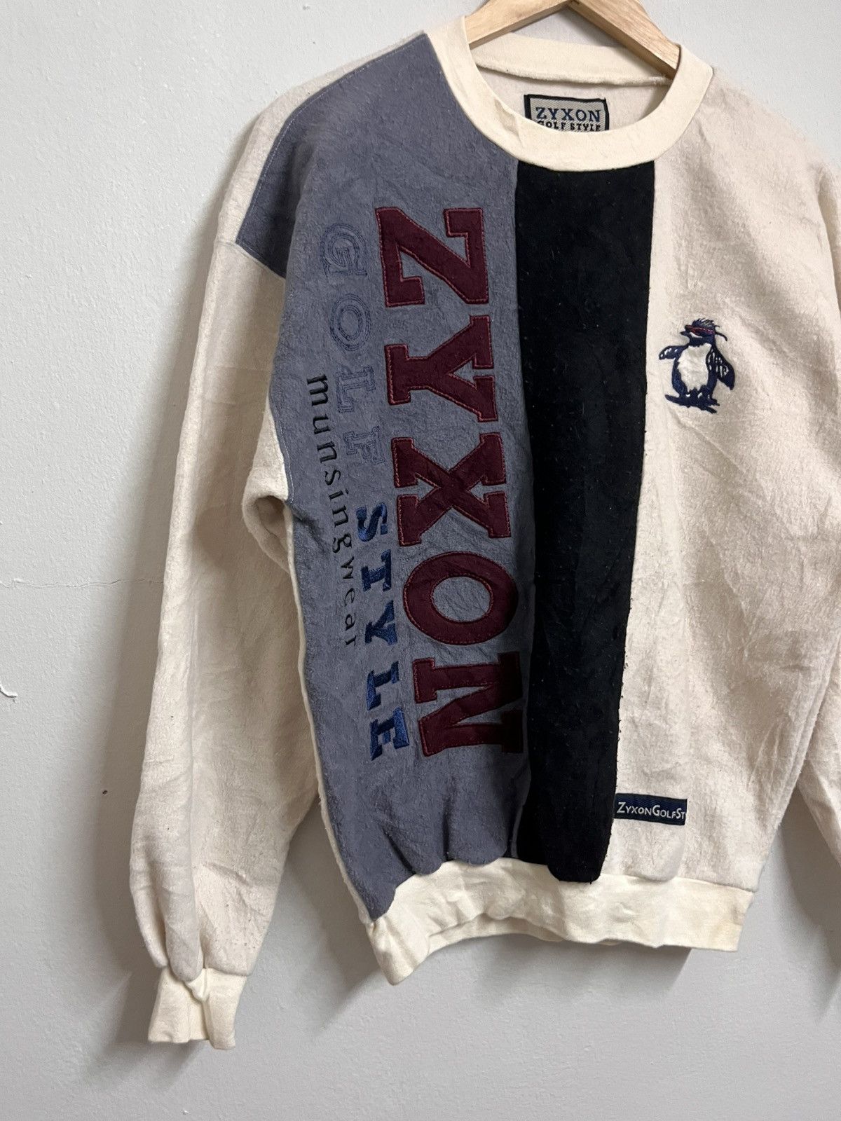 Original Penguin 💥Vintage 90s Munsingwear Zyxon Golf Fleece Size US M / EU 48-50 / 2 - 2 Thumbnail