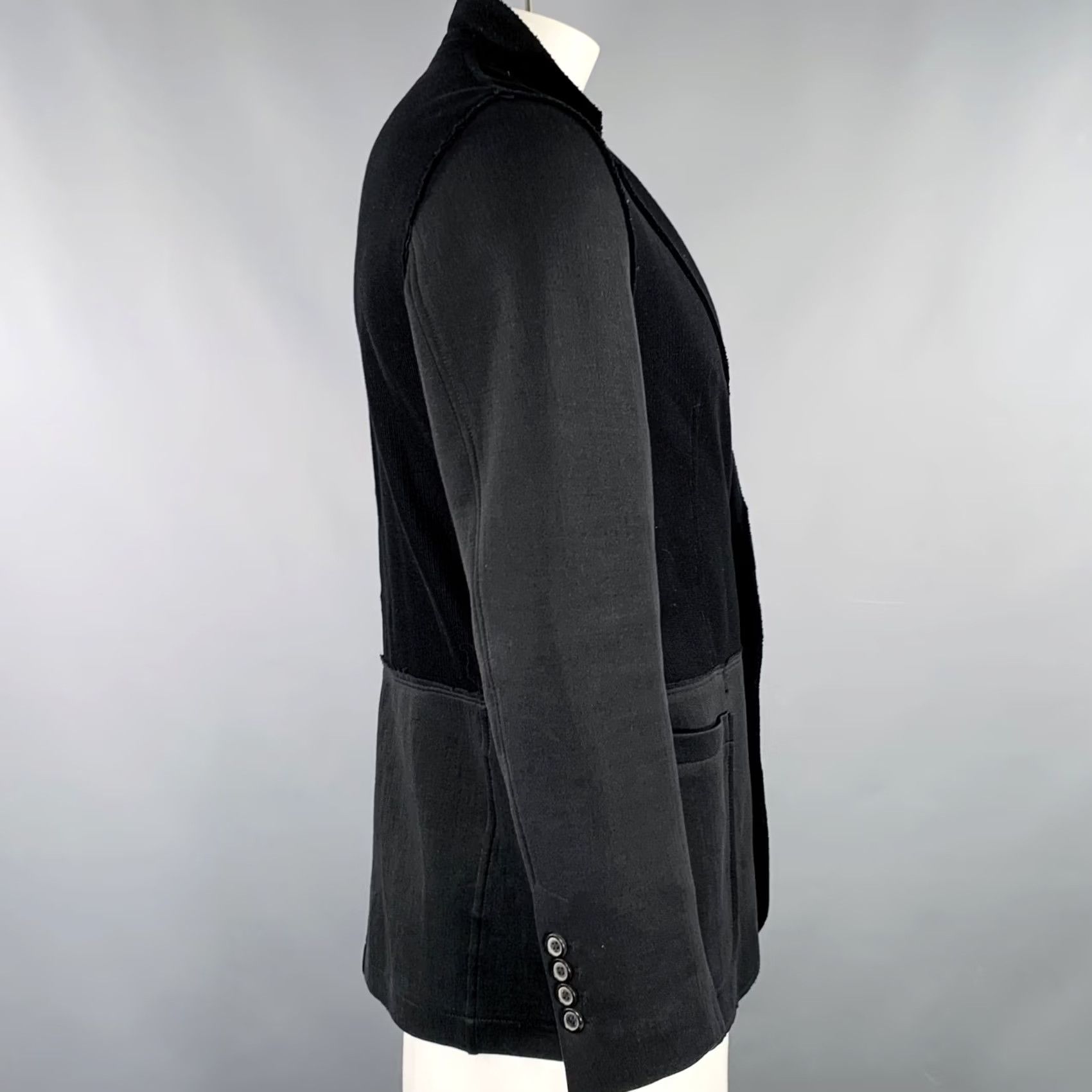 Lanvin LANVIN Jacket Size 42 Black Mixed Fabrics Cotton Single breasted Jacket Mens Medium? Size US XS / EU 42 / 0 - 3 Thumbnail