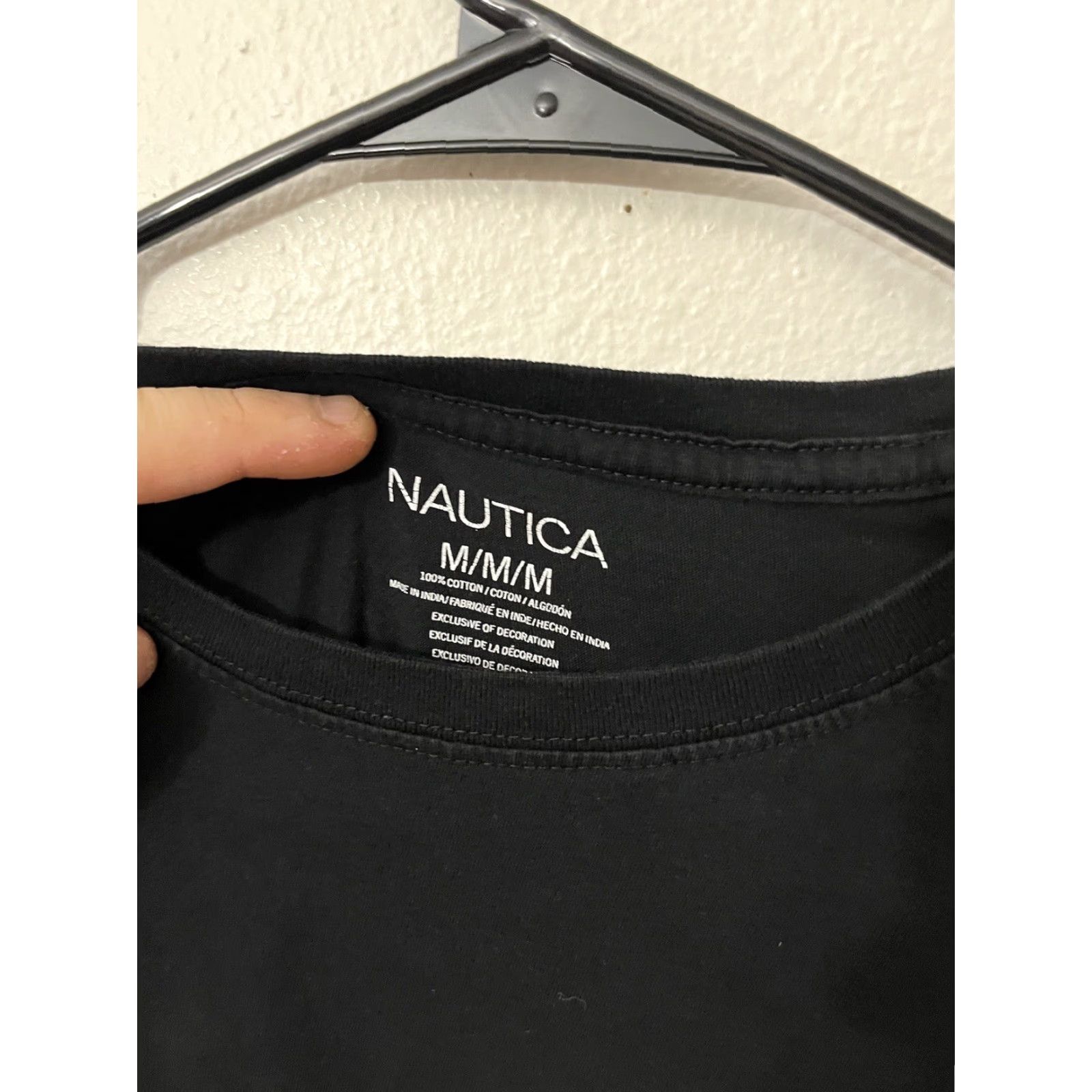 Nautica VINTAGE Nautica Shirt Men M Black Crew Neck Logo Short Sleeve Cotton 2000s American Sports - Mens Size US M / EU 48-50 / 2 - 4 Thumbnail