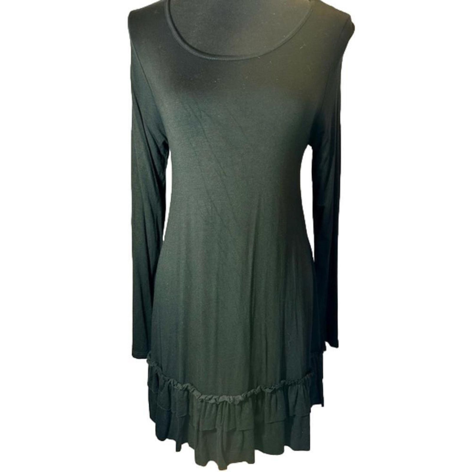 Eastland Layering Easel Long Sleeve Black Tunic Dress Size L / US 10 / IT 46 - 1 Thumbnail
