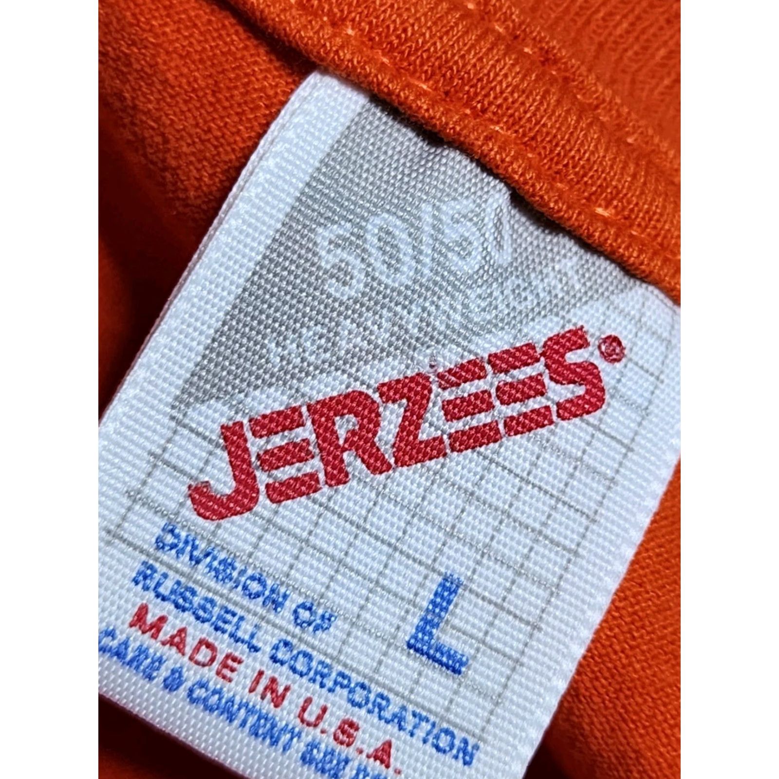 Jerzees VINTAGE Jerzees Men’s L 90s Crewneck T-Shirt Cotton Blend Orange Short Sleeve Basic Tee USA Size US L / EU 52-54 / 3 - 4 Thumbnail