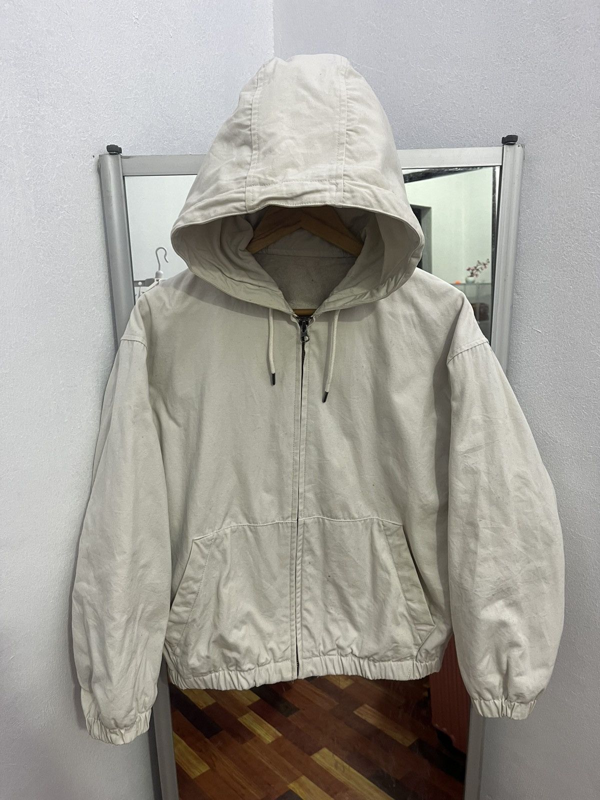 Lemaire × Uniqlo Uniqlo x Lemaire Beige Hooded Jacket Boxy Fit Size S / US 4 / IT 40 - 1 Thumbnail