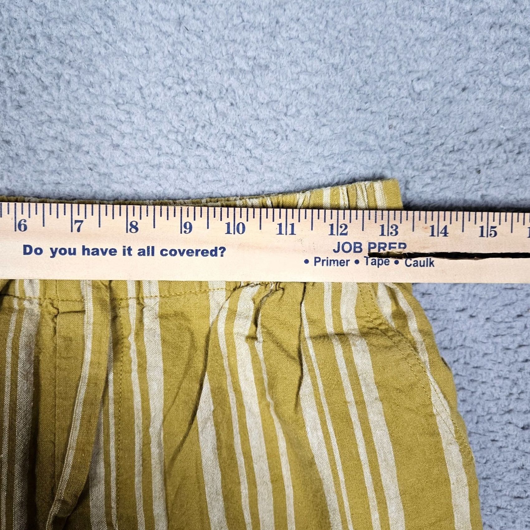 Uniqlo Uniqlo Women's Shorts Strand Linen Blend Yellow Stripes Casual Sz S Beach Regular Front Flat Front Size 28" / US 6 / IT 42 - 3 Thumbnail
