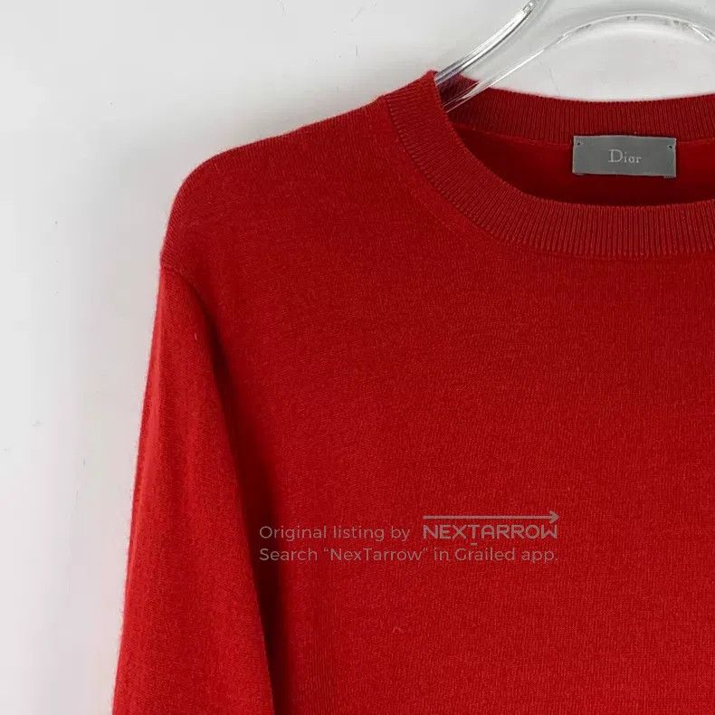 Dior Dior Red bee embroidery wool round-neck long-sleeved knitw Size US S / EU 44-46 / 1 - 3 Thumbnail