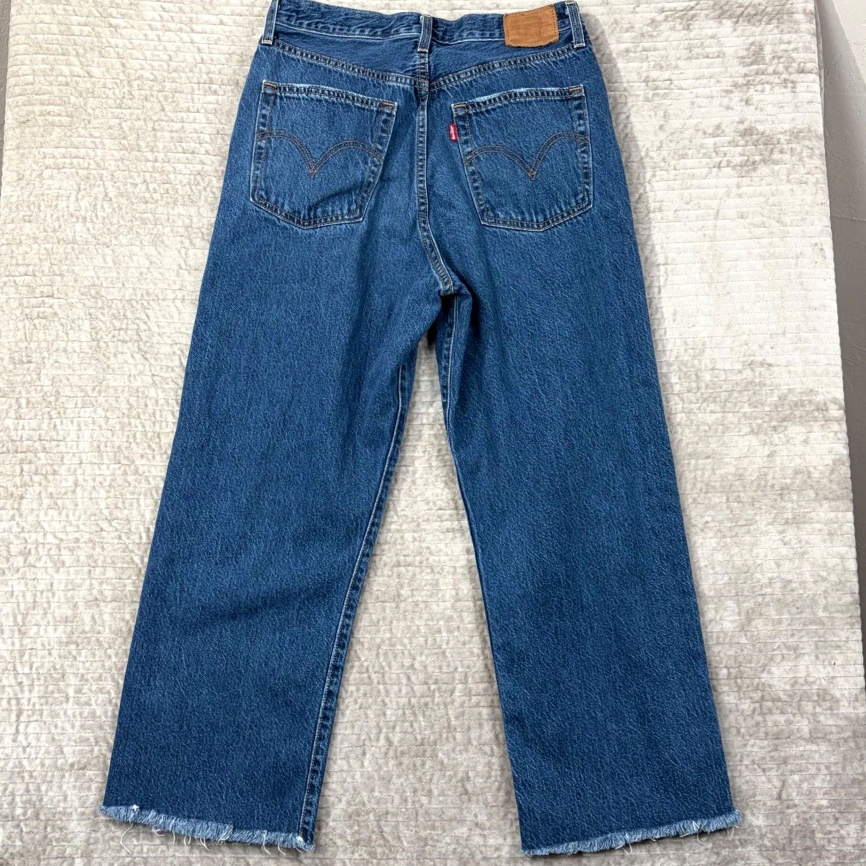 Levi's Levis Ribcage Straight Ankle Jeans Blue Denim Raw Hem 72693-0086 W30 L27 Jeans Women High-Rise 5-Pocket Vintage Look Size 24" / US 00 / IT 34 - 2 Thumbnail