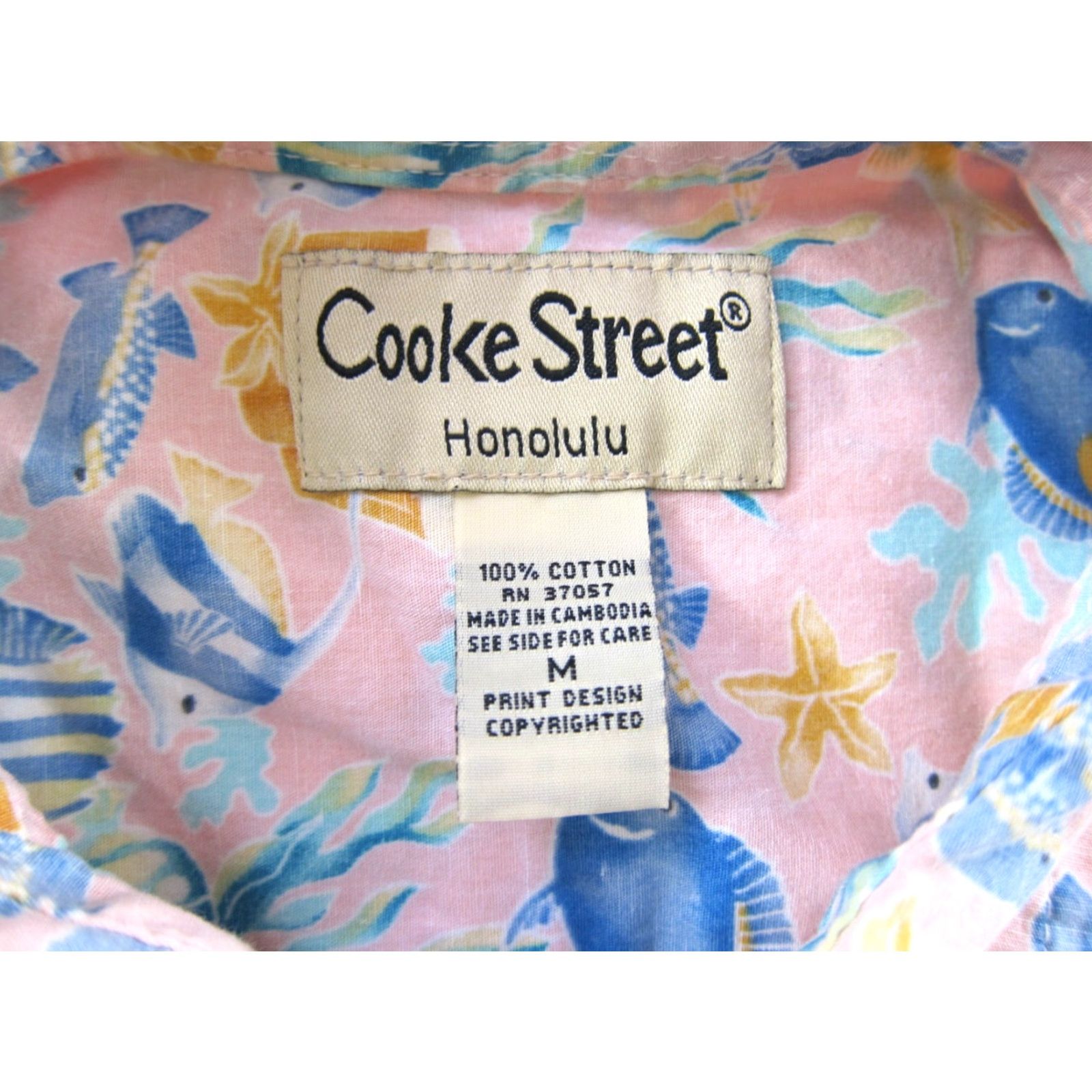 Pinko Cooke Street VTG Pink Blue Yellow Fish Button Down Short Sleeve Hawaiian Shirt M Size US M / EU 48-50 / 2 - 3 Thumbnail