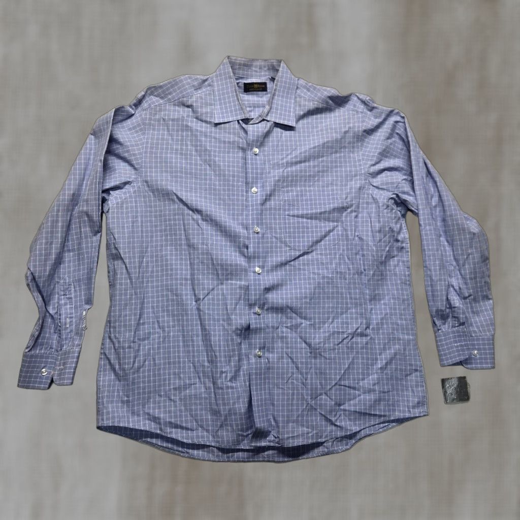 Club Room Club Room Mens Blue Long Sleeve Button Up Shirt 100% Cotton XL Extra Large Size US XL / EU 56 / 4 - 1 Thumbnail