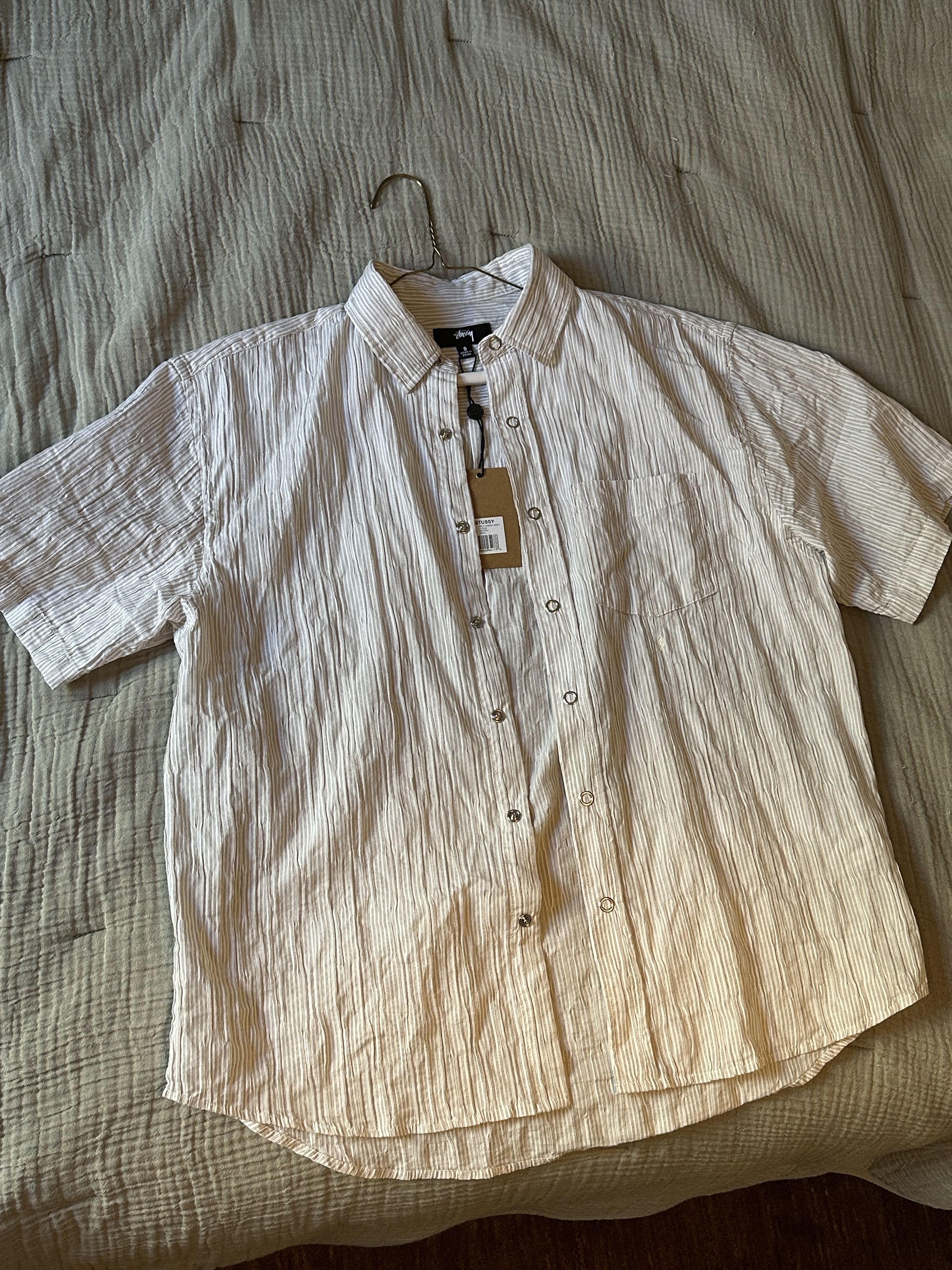 Stussy Stussy Wavy Striped Shirt - Natural Size US S / EU 44-46 / 1 - 1 Thumbnail