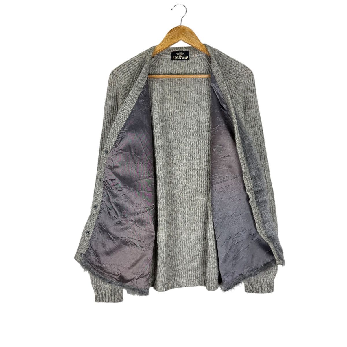 Vintage 🌟60s WORLD PIGEON MOHAIR GRIZLY CARDIGAN JACKET Size US L / EU 52-54 / 3 - 8 Thumbnail