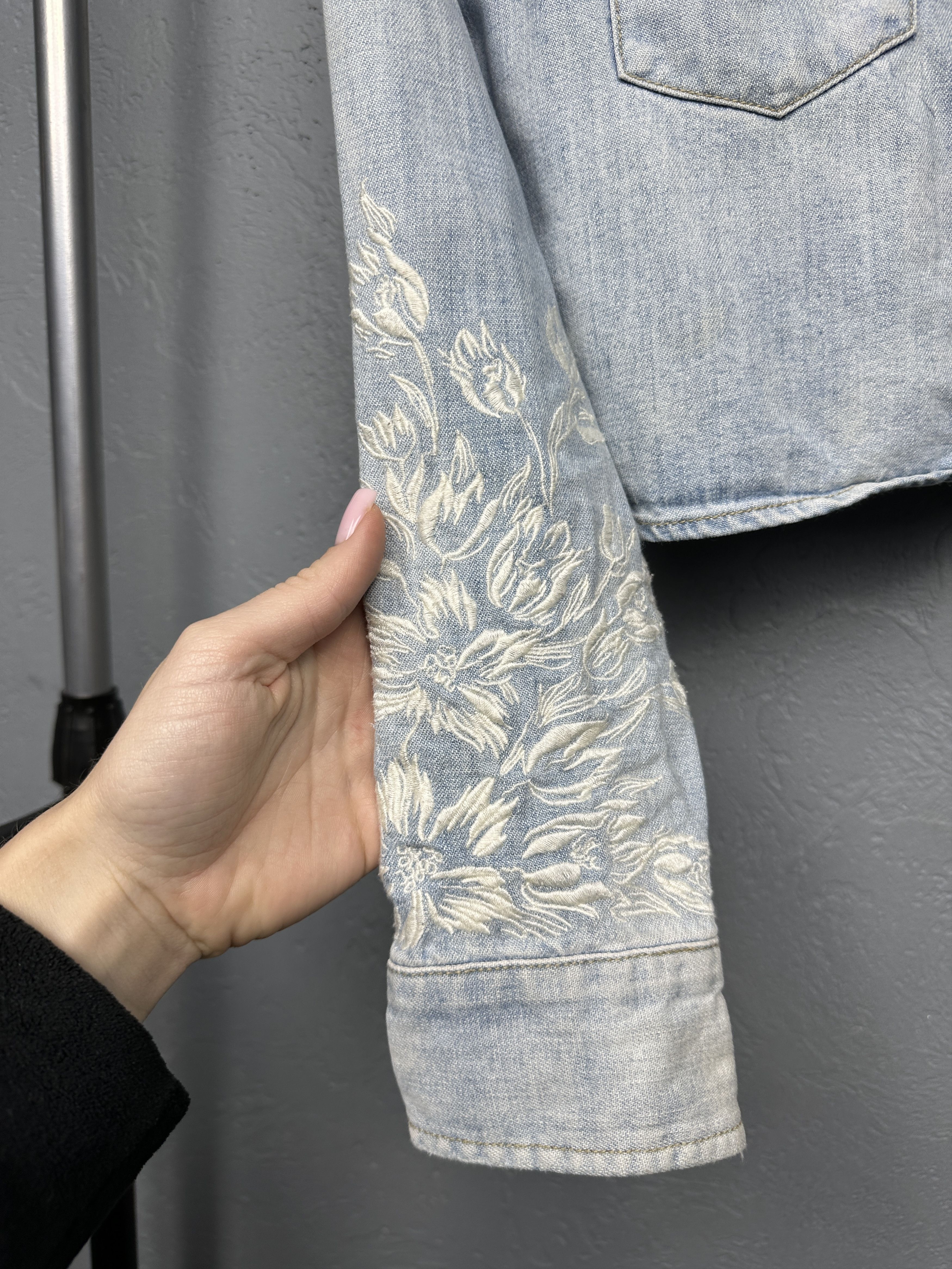 Allsaints Allsaints Womens Denim Jacket Flora Cannon Shirt Size S / US 4 / IT 40 - 4 Thumbnail