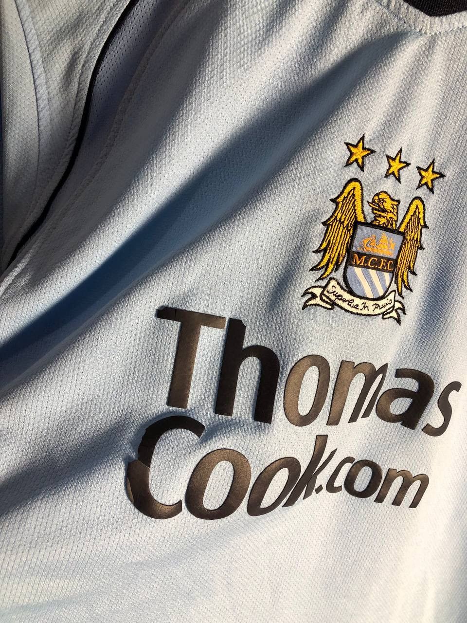 Le Coq Sportif VINTAGE MANCHESTER CITY RETRO SOCCER JERSEY ENGLAND Y2K 90s Size US M / EU 48-50 / 2 - 6 Thumbnail