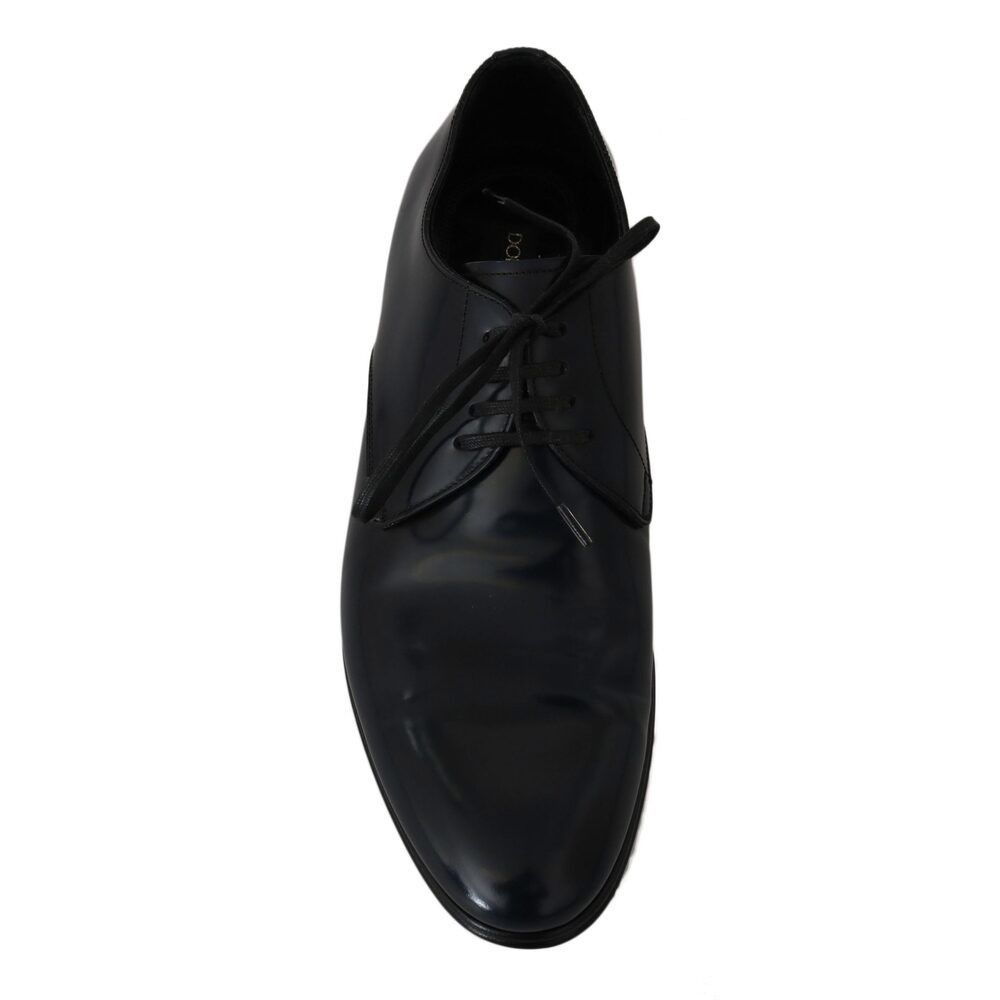 Dolce & Gabbana Dolce & Gabbana Elegant Dark Blue Leather Derby Dress Shoes Size US 6 / EU 39 - 3 Thumbnail