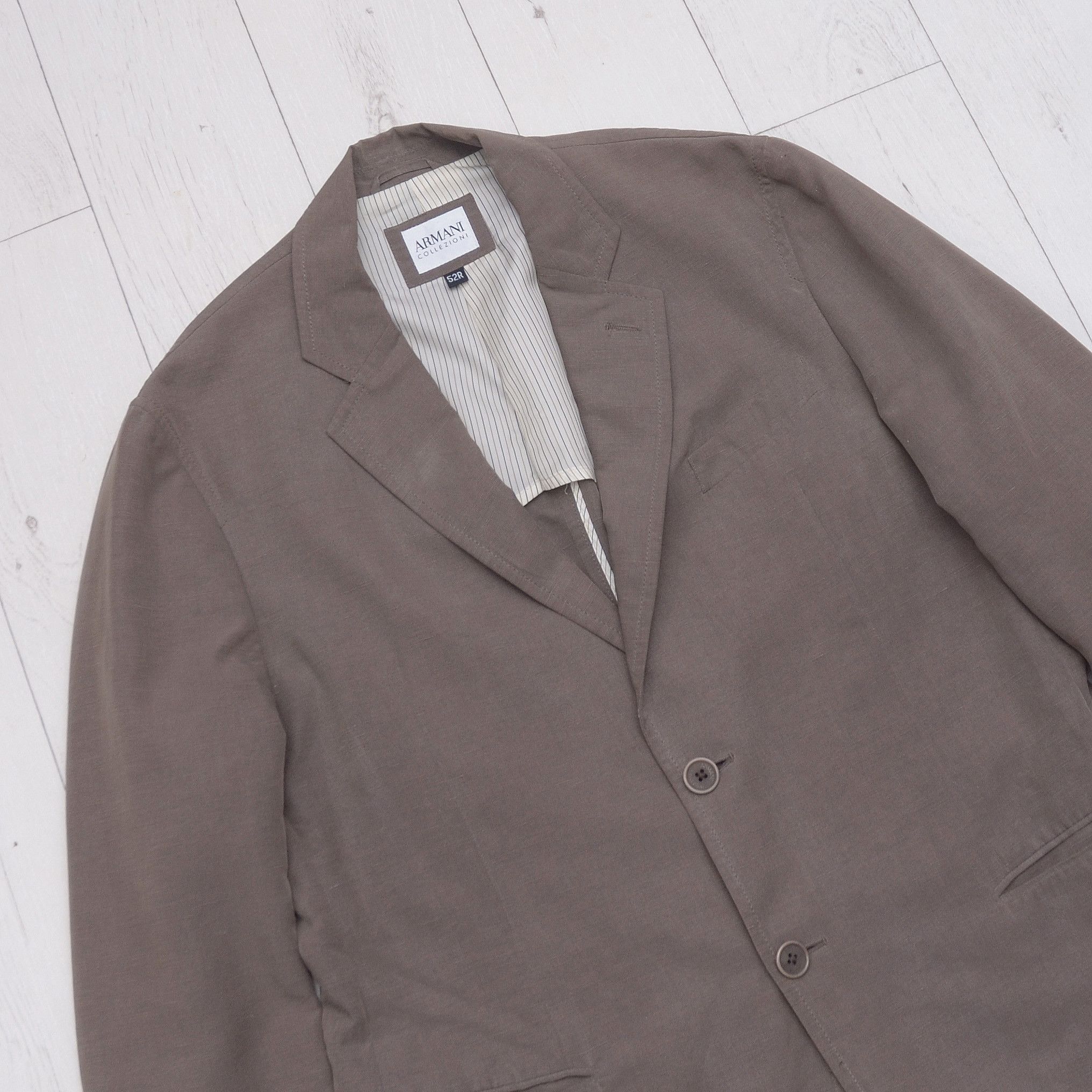 Armani Armani Collezioni Tencel Linen Casual Blazer 52R Fein Kaller Size 52R - 2 Thumbnail