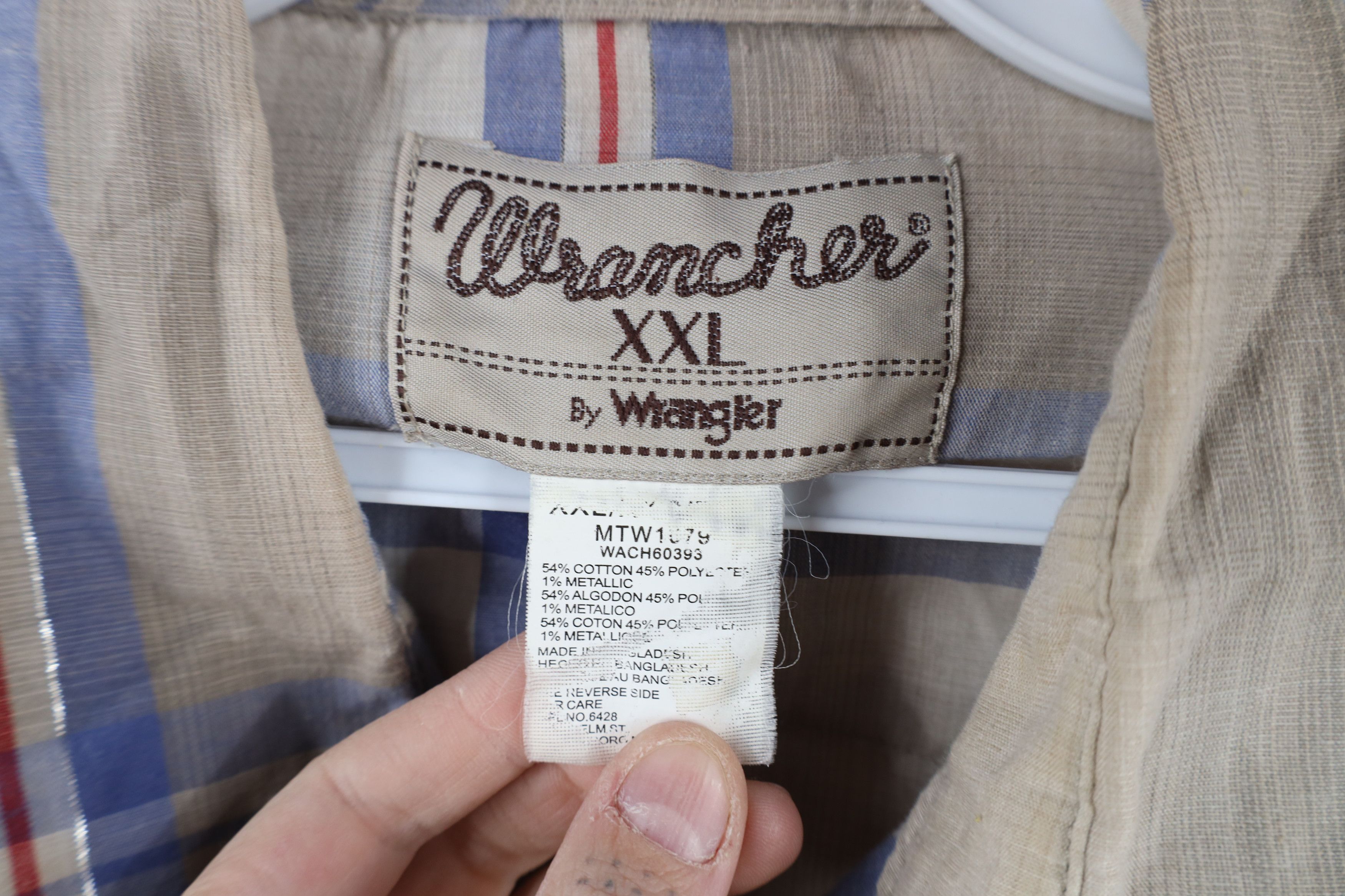 Vintage × Wrangler Vintage 90s Wrangler Western Rodeo Cowboy Button Shirt Size US XXL / EU 58 / 5 - 7 Thumbnail