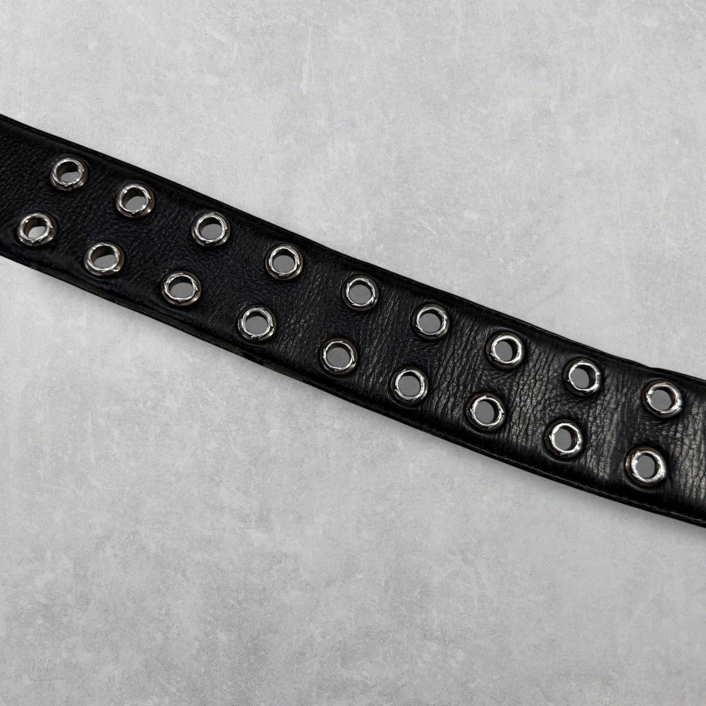 Chrome Hearts Chrome Hearts Black Double Pin Roller Belt 38 Size 38 - 4 Thumbnail