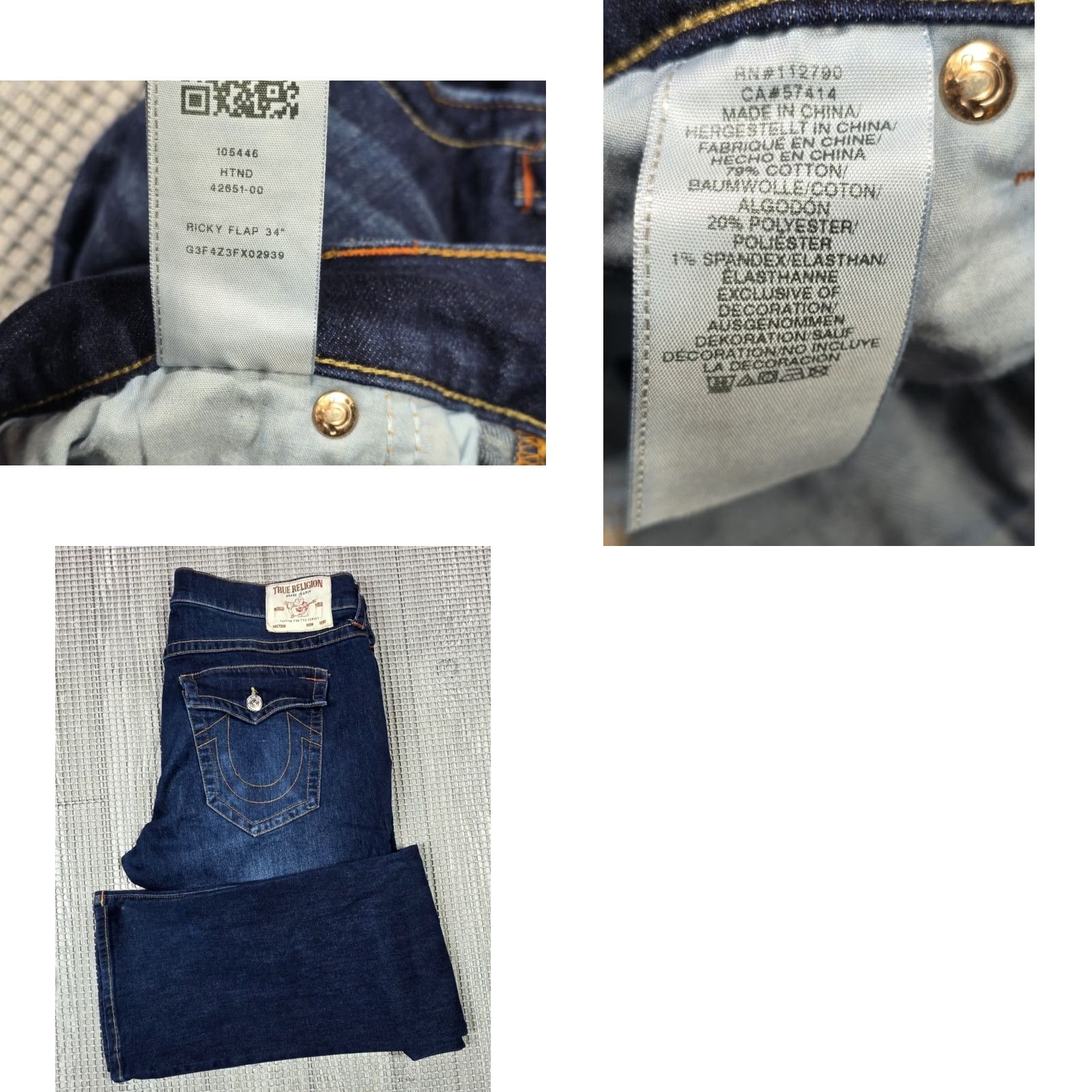 True Religion True Religion Jeans Men 40 Relaxed Straight Mid Rise Blue Denim 5-Pocket - Ricky - 40x34 (Vintage No) Size US 40 / EU 56 - 10 Thumbnail
