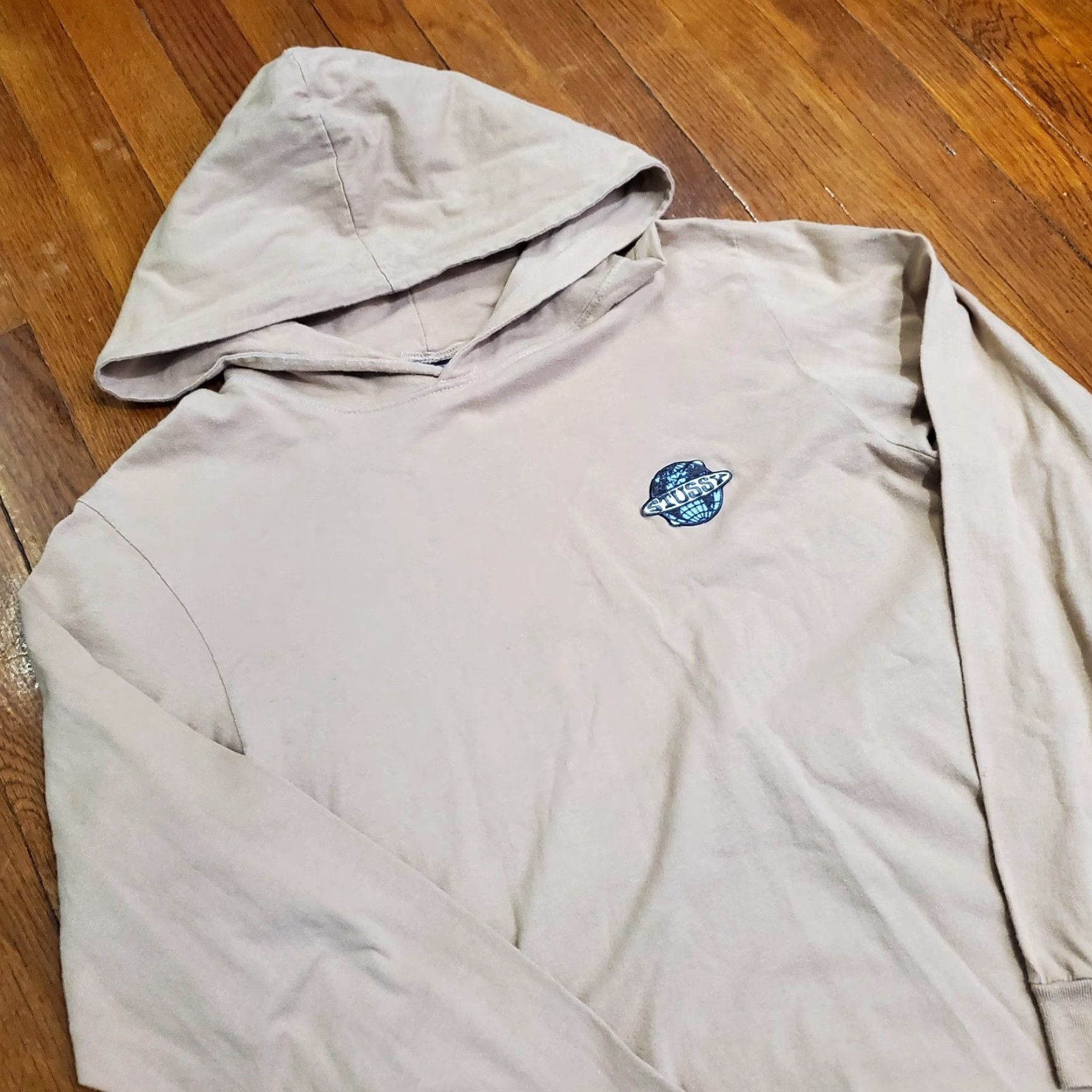 Logo 7 VINTAGE Stussy Hoodie Mens M Beige Lightweight Pullover Long Sleeve Logo Shirt Size US M / EU 48-50 / 2 - 4 Thumbnail