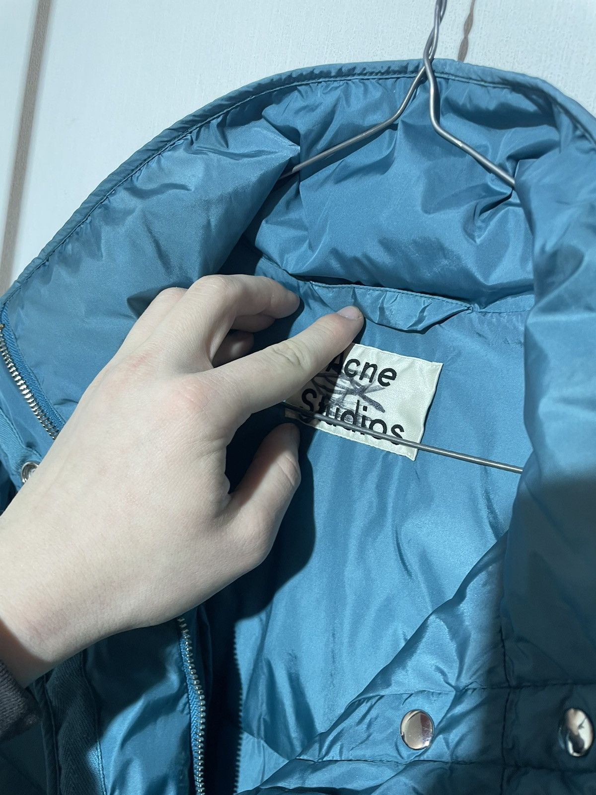 Acne Studios Acne Studios Oliviera Tech Nylon Down Coat In Blue Size S / US 4 / IT 40 - 19 Thumbnail