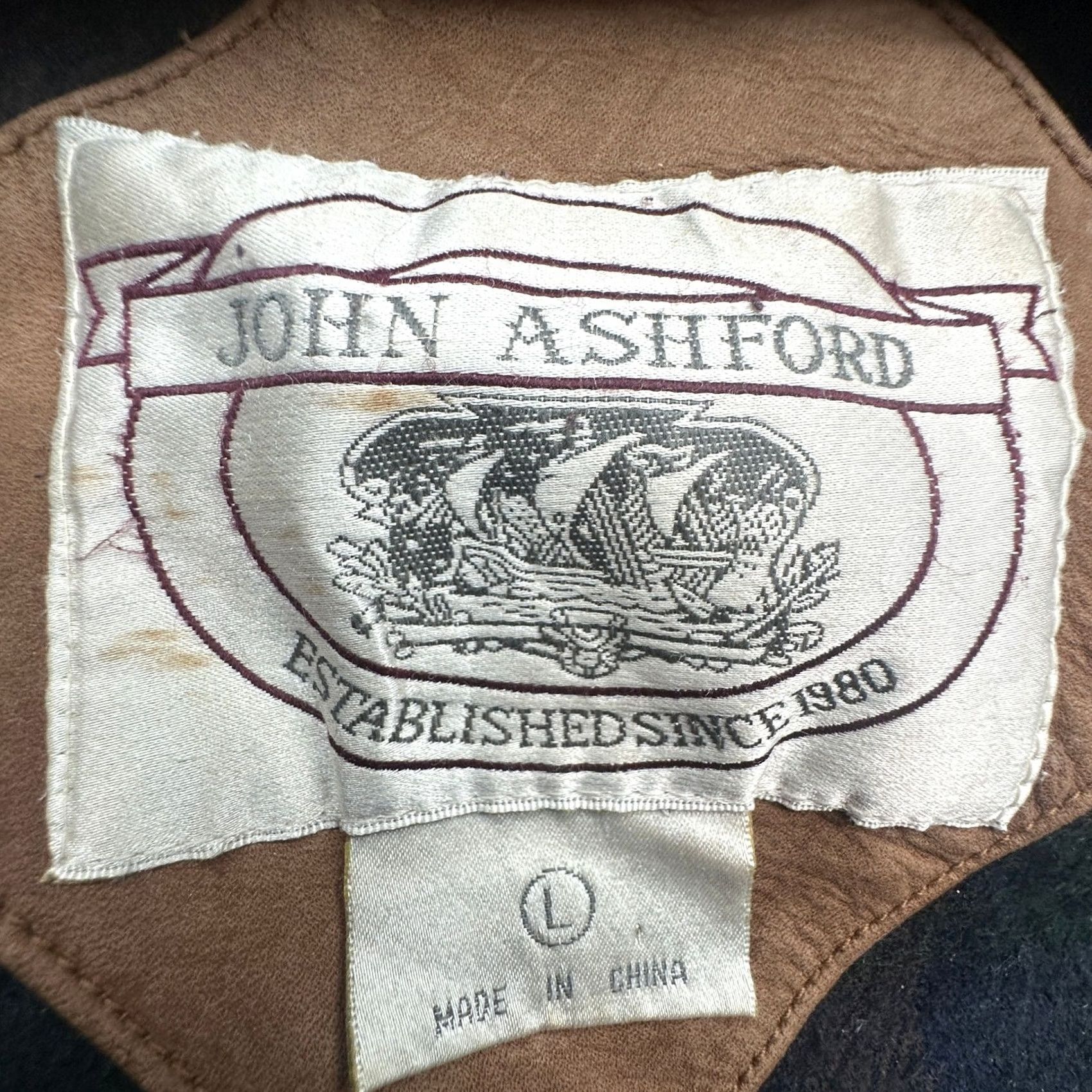 Vintage VINTAGE John Ashford Suede Leather Barn Chore Work Coat Flannel Lined Mens Large Brown Button Chest 50 in Long Leather Coat Casual Workwear Mens Size US L / EU 52-54 / 3 - 3 Thumbnail