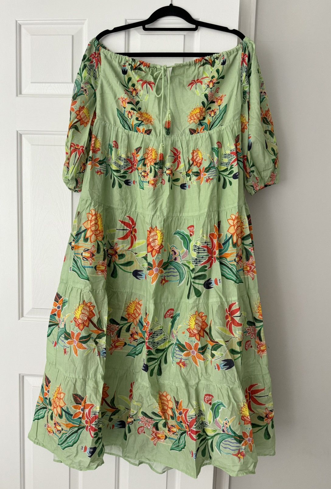 Farm Rio Farm Rio Off-The-Shoulder Tiered Floral Maxi Dress, Size M Size M / US 6-8 / IT 42-44 - 5 Thumbnail