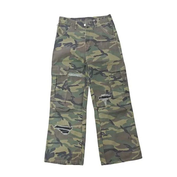 Japanese Brand VIBE Vintage Camouflage Baggy Ripped Cargo Pants Size US 31 - 4 Thumbnail
