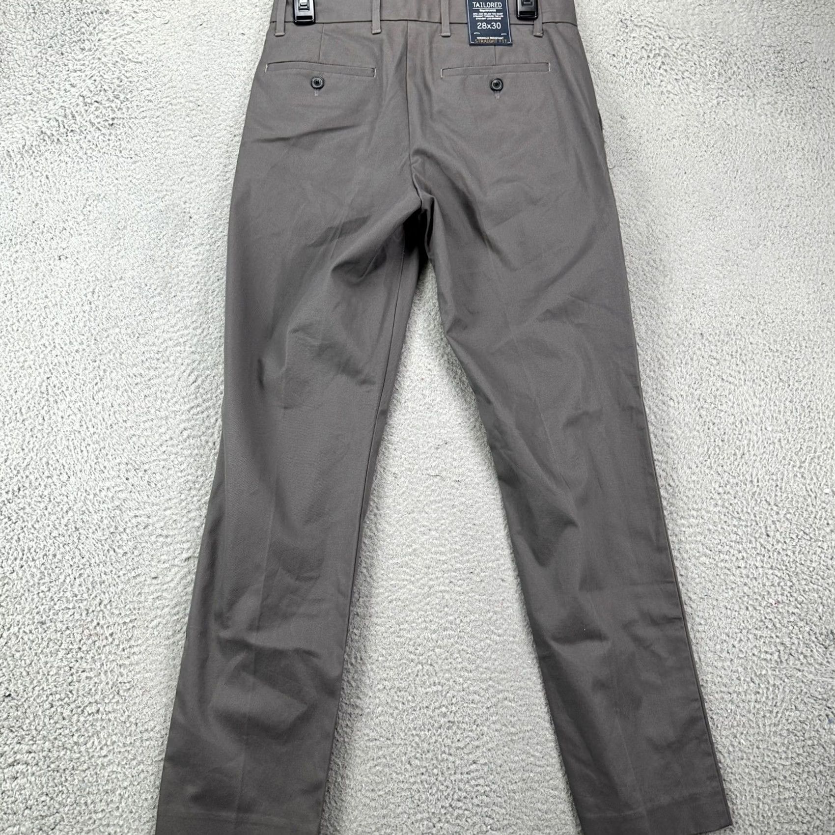 Gap Gap Khakis Mens Khaki Pants 28X30 Gray Tailored Straight Fit Cotton Pocket NEW Size US 28 / EU 44 - 3 Thumbnail