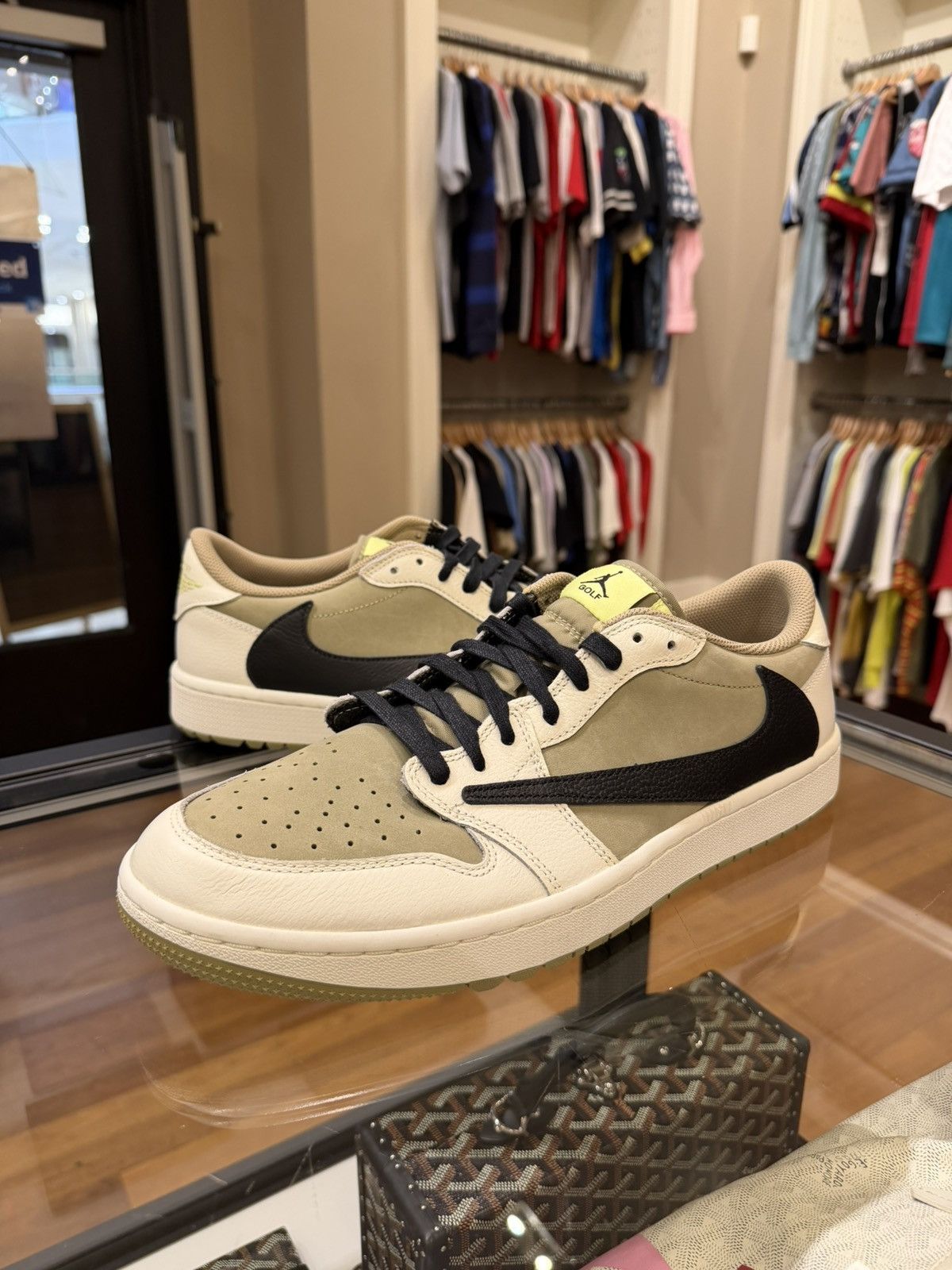 Jordan Brand × Travis Scott Travis Scott x Jordan 1 Retro Low Golf ‘Neutral Olive’ Size US 12.5 / EU 45-46 - 4 Thumbnail